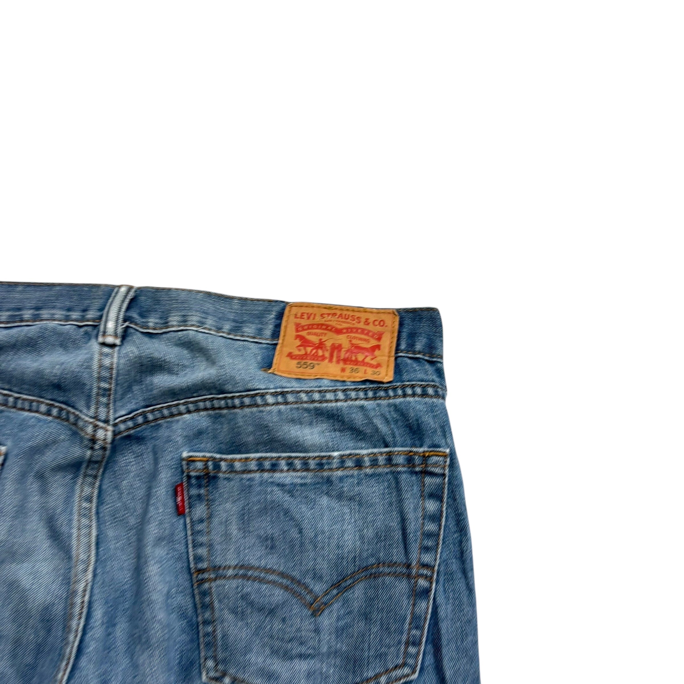 Levis 559 Jeans W36 L28 Mens Blue Baggy Relaxed Straight Fit Vintage Denim