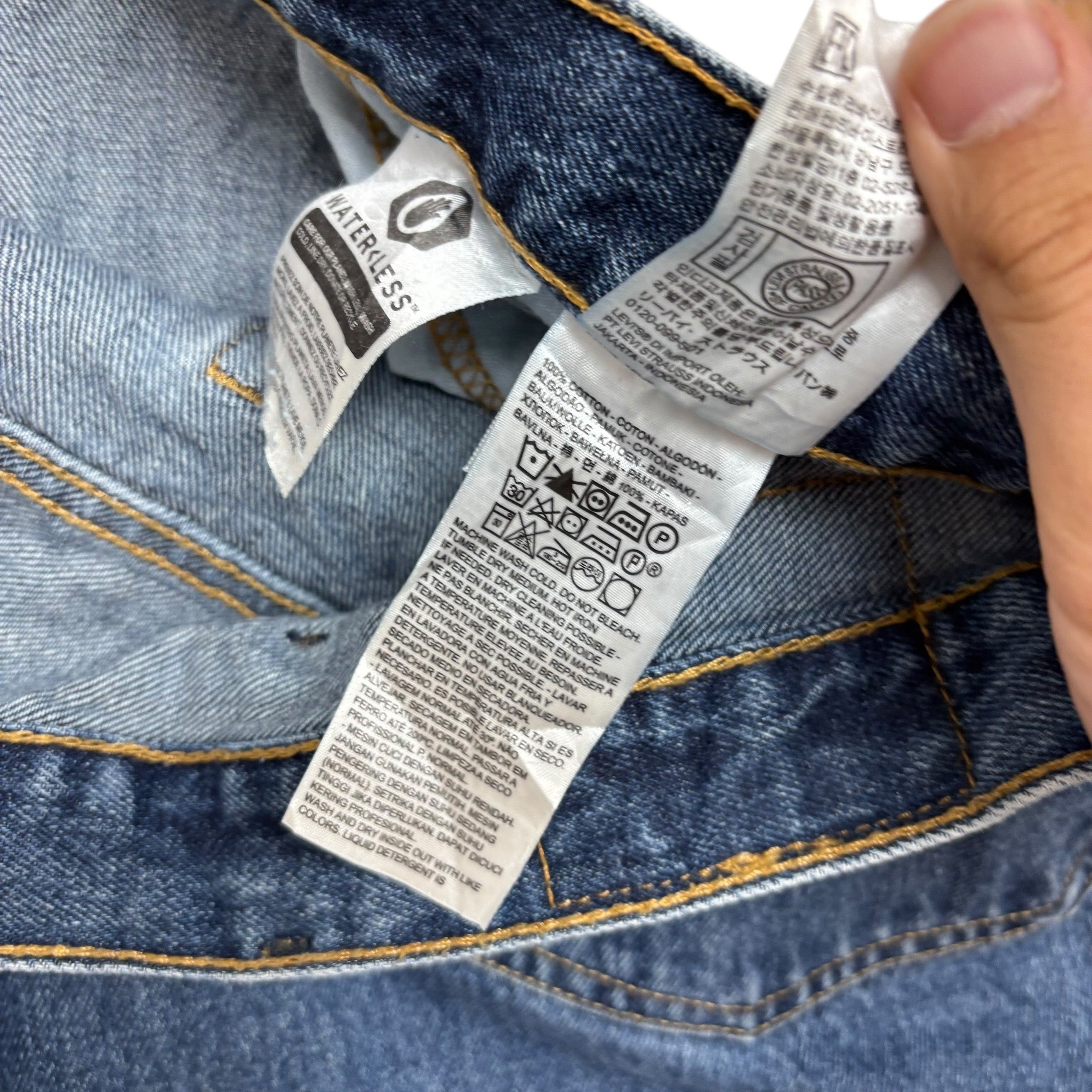 Levis 550 Jeans W48 L30 Mens Mid Blue Baggy Relaxed Straight Fit Denim (E)