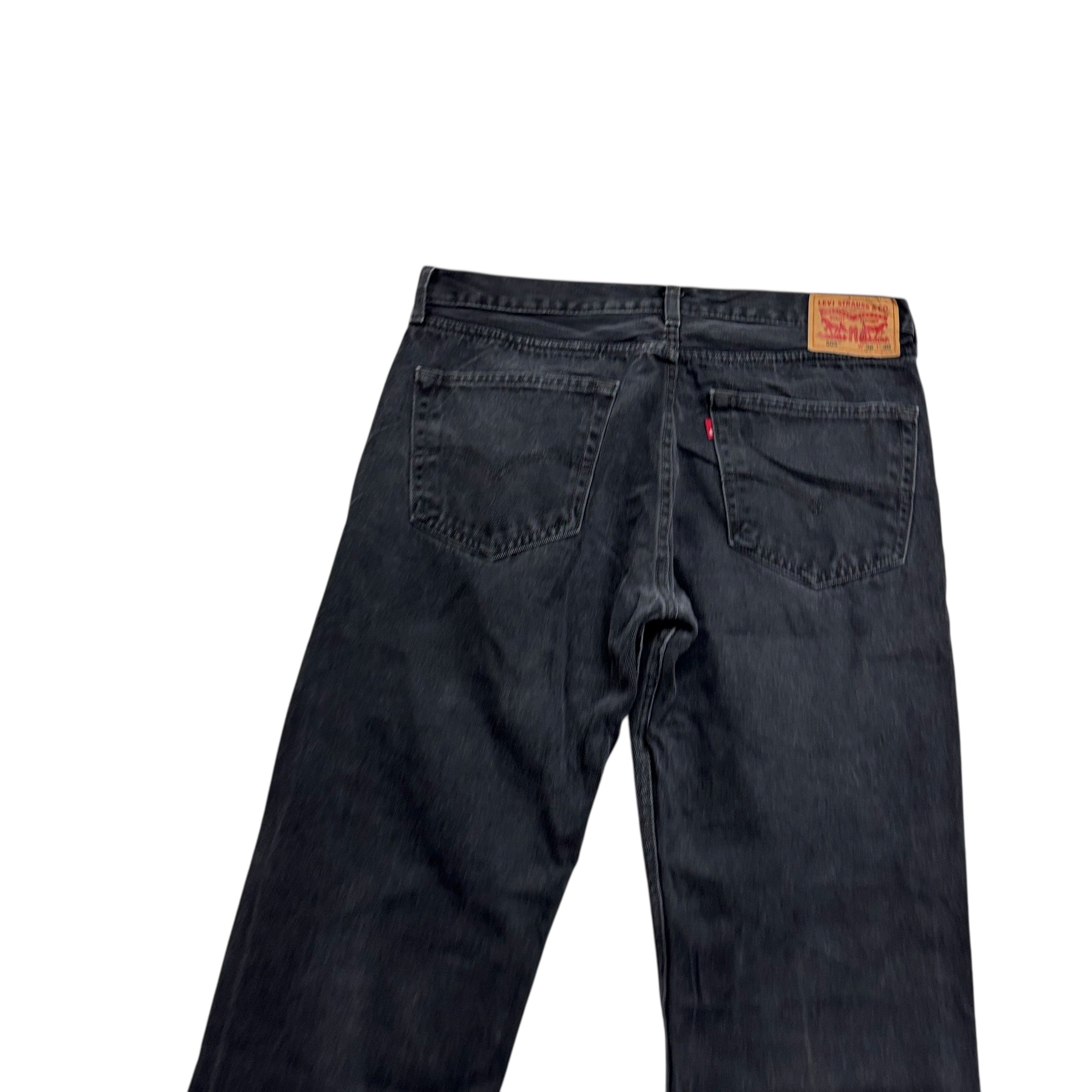 Levis 505 Jeans W36 L30 Mens Black Regular Straight Fit Denim (E)