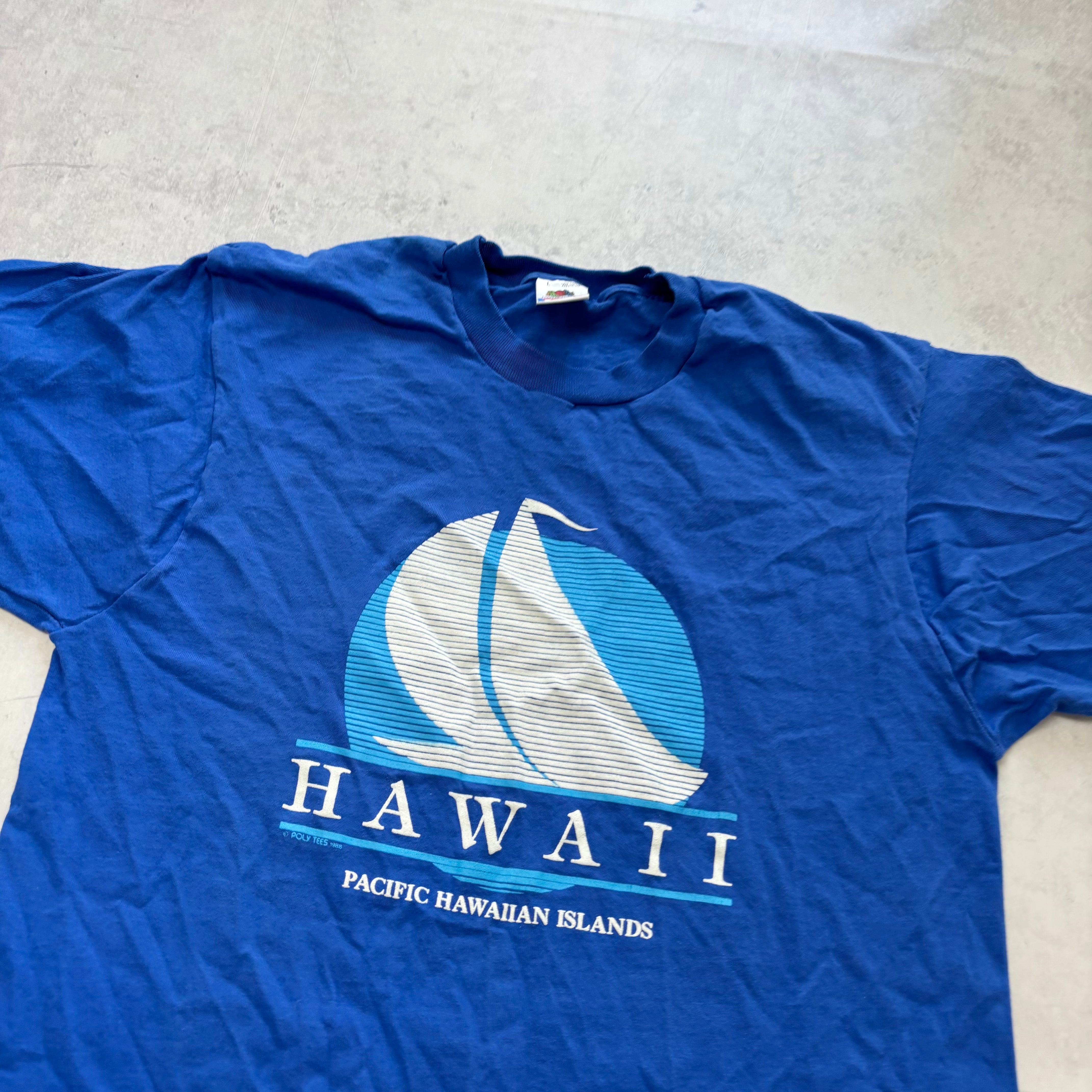 Vintage T Shirt Mens Medium Blue Single Stitch Graphic Print 90s Tourist (E)