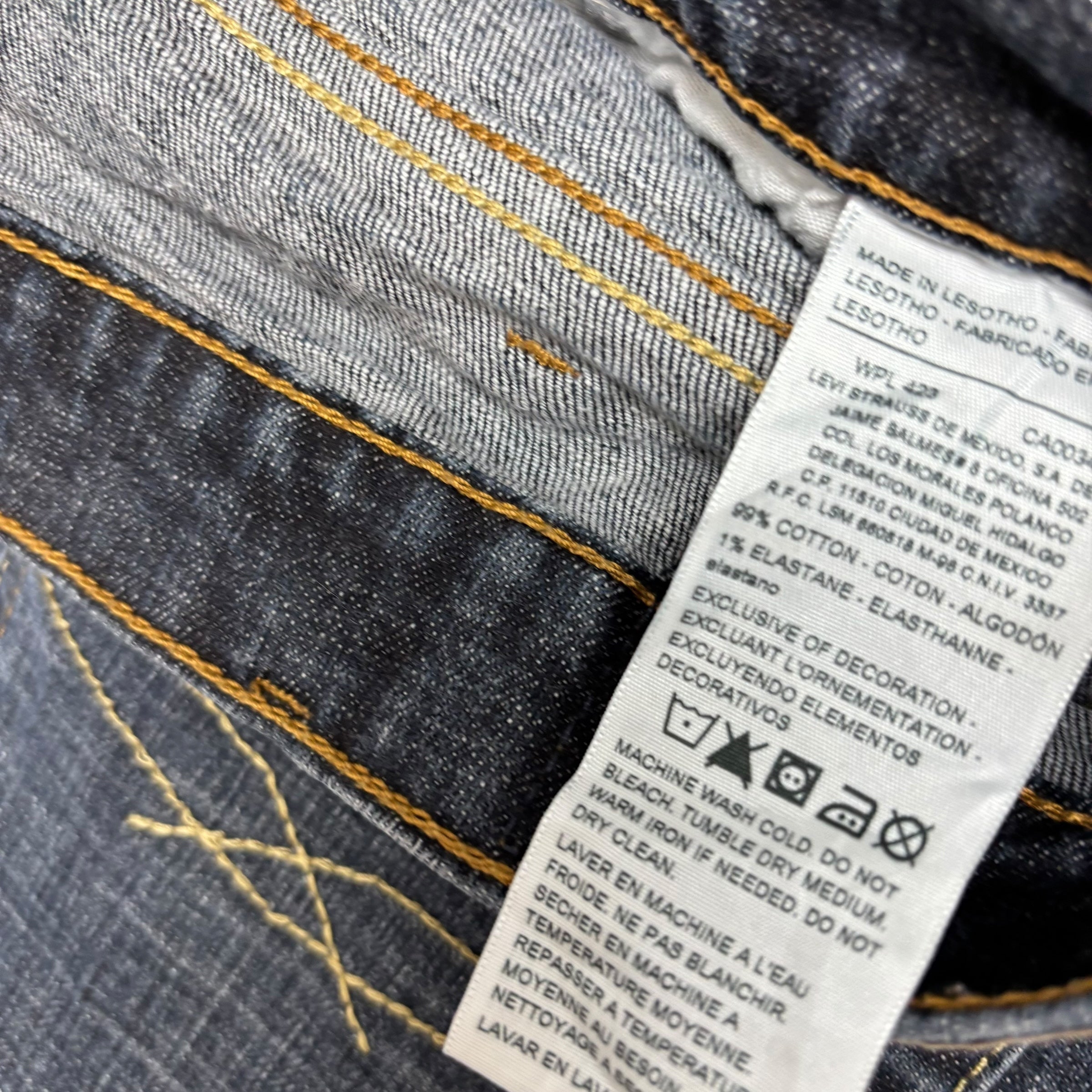 Levis Signature Jeans W38 L34 Mens Dark Blue Slim Straight Fit Stretch Denim (E)