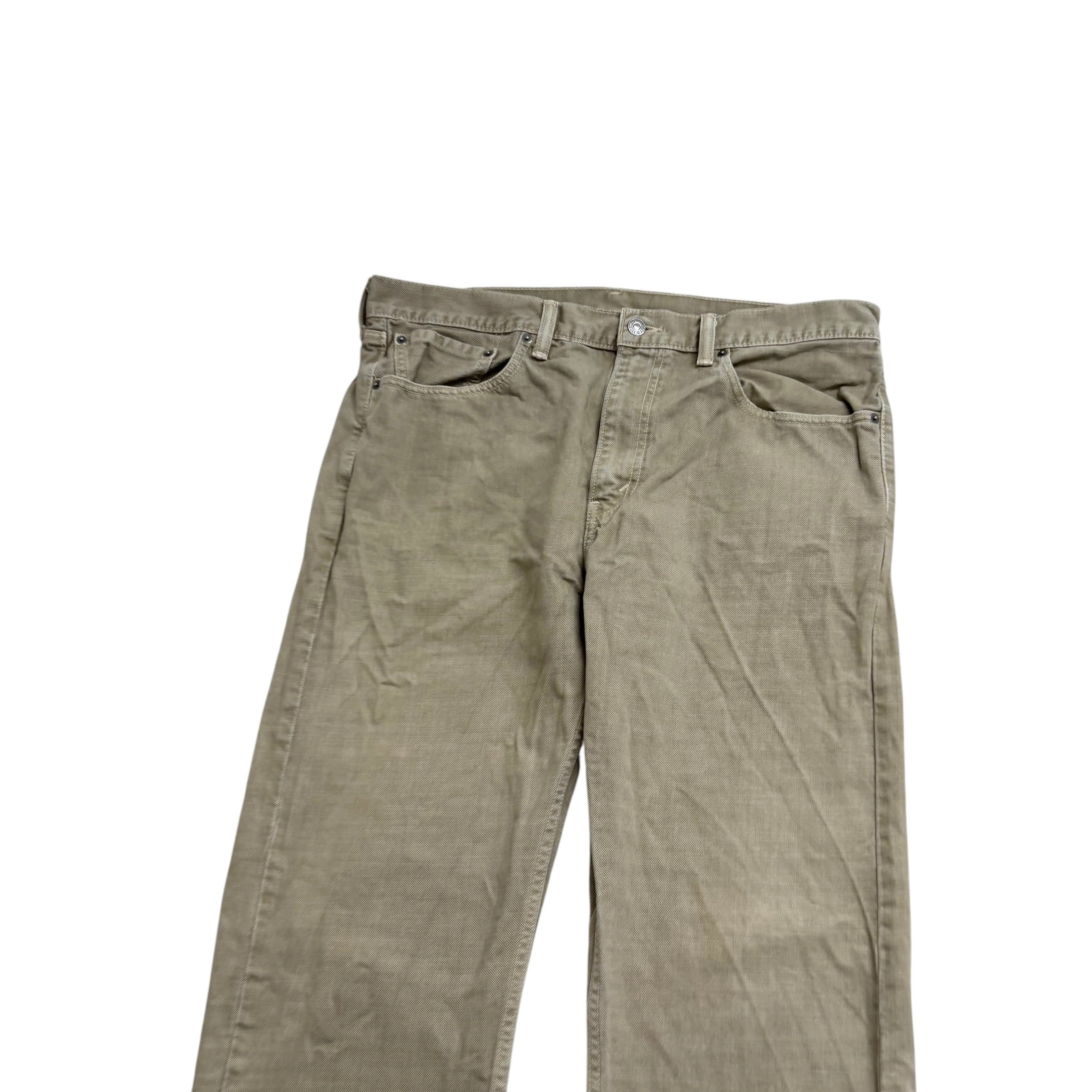 Levis 505 Jeans W36 L32 Mens Green Regular Straight Fit Vintage Denim (E)