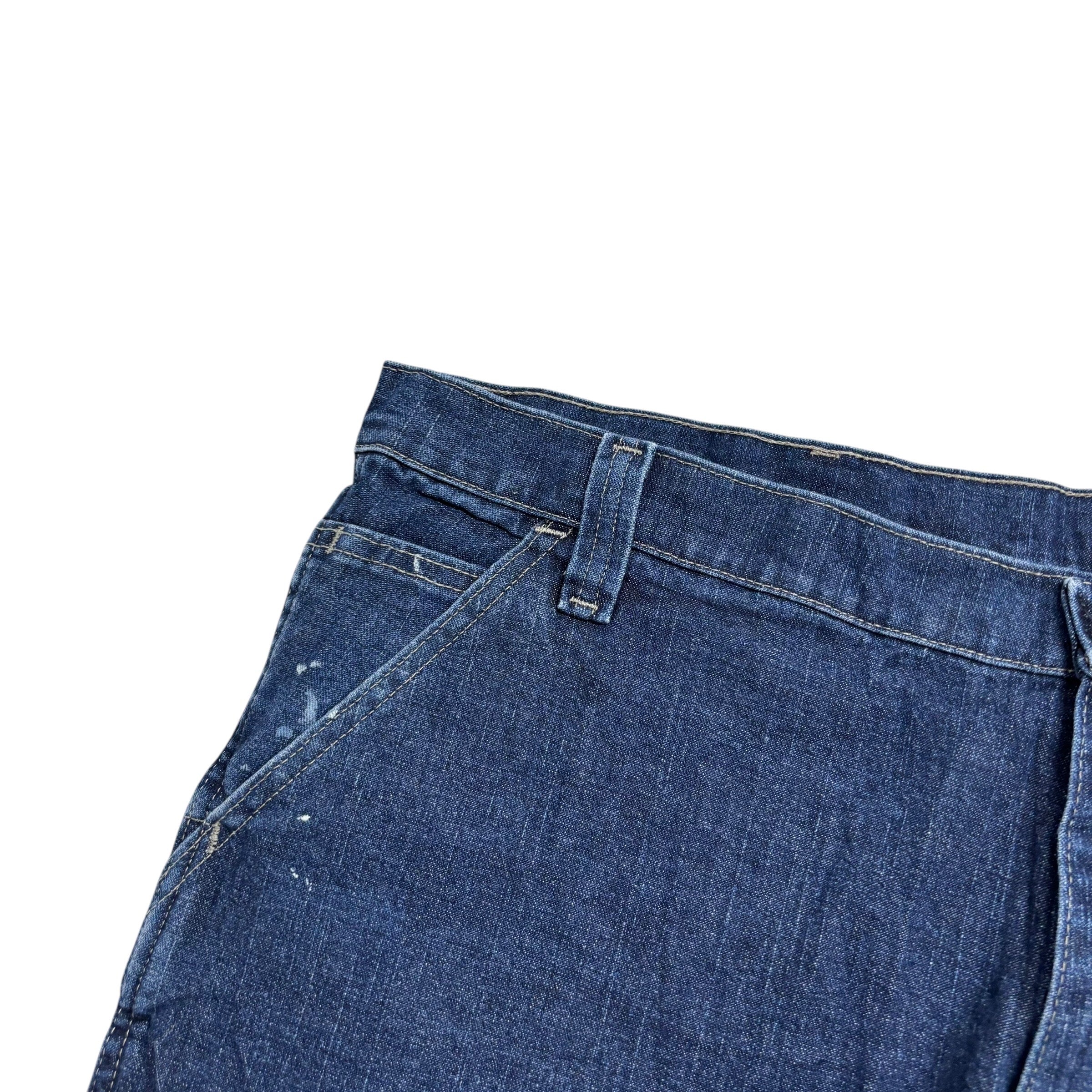 Wrangler Jorts W40 Mens Dark Blue Denim Shorts Relaxed Stretch Carpenter (F)