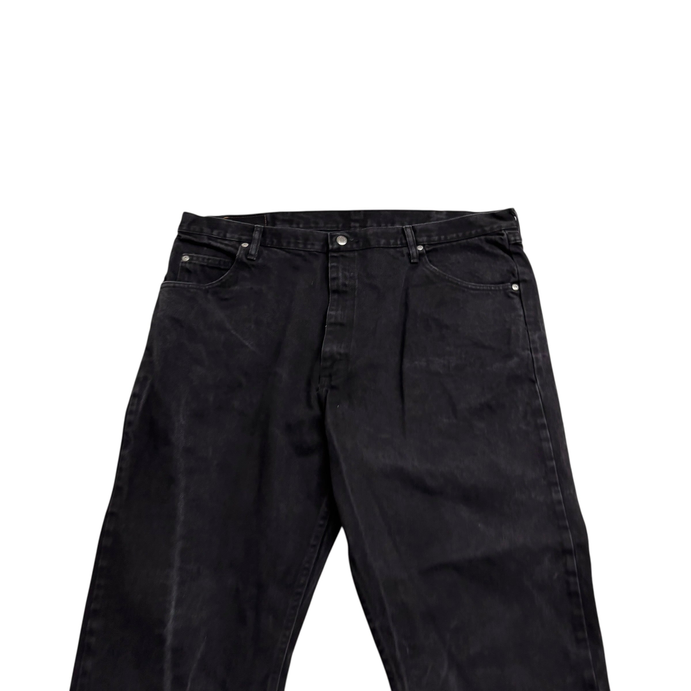 Wrangler Jeans W42 L30 Mens Black Relaxed Straight Fit Denim