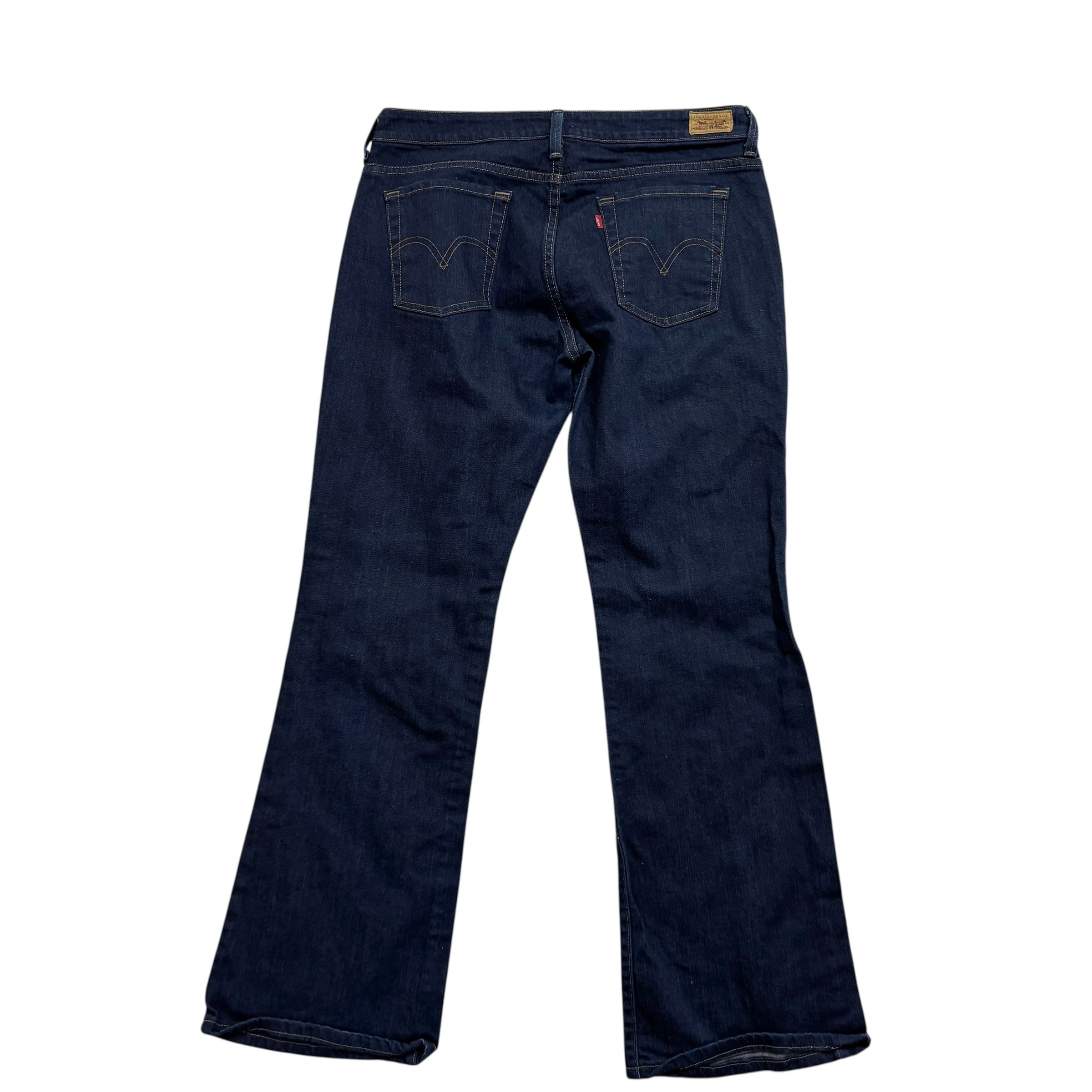 Levis 545 Jeans W34 L34 Womens Low Rise Bootcut Dark Blue Stretch Denim (E)