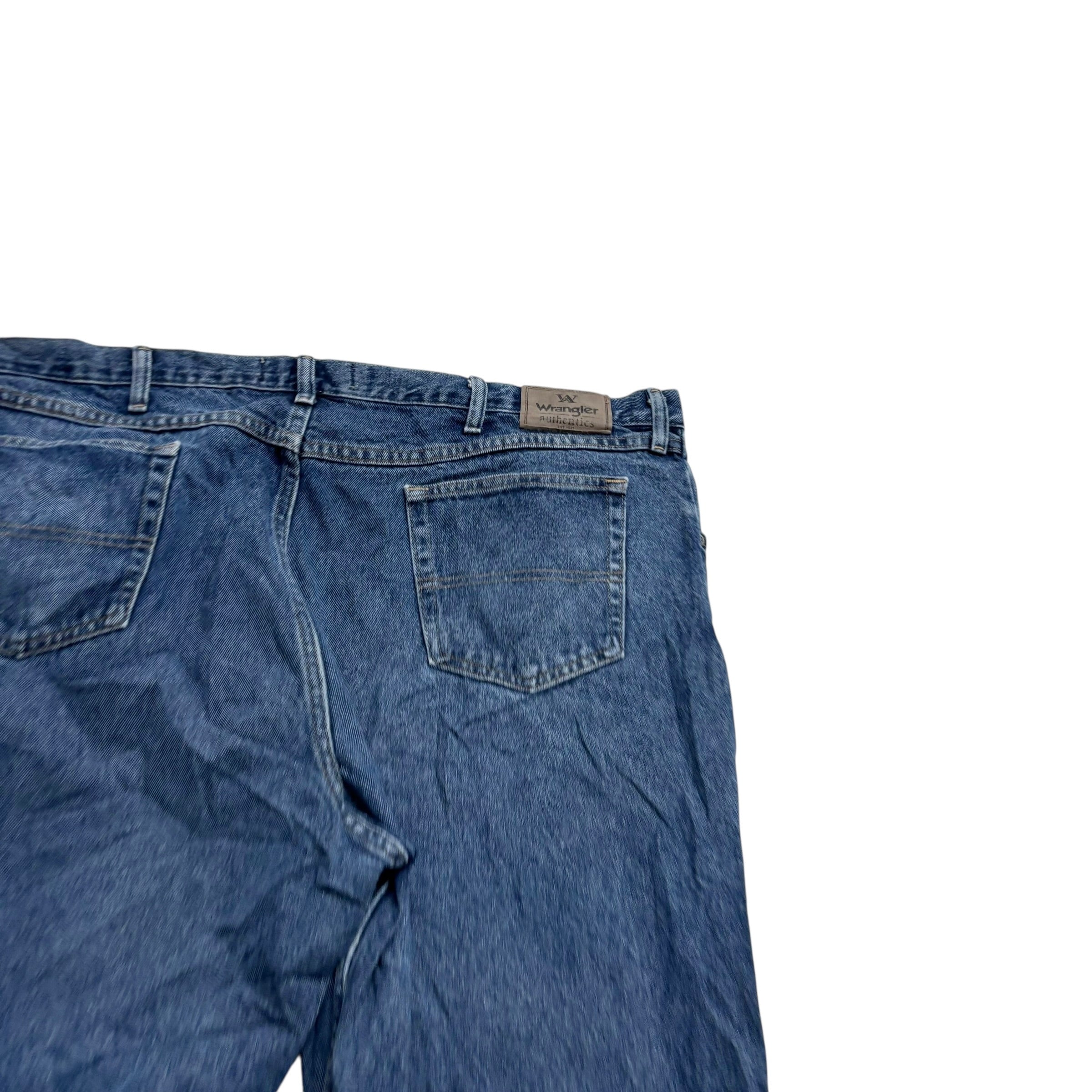 Wrangler Jeans W46 L30 Mens Mid Blue Relaxed Straight Fit Denim (E)