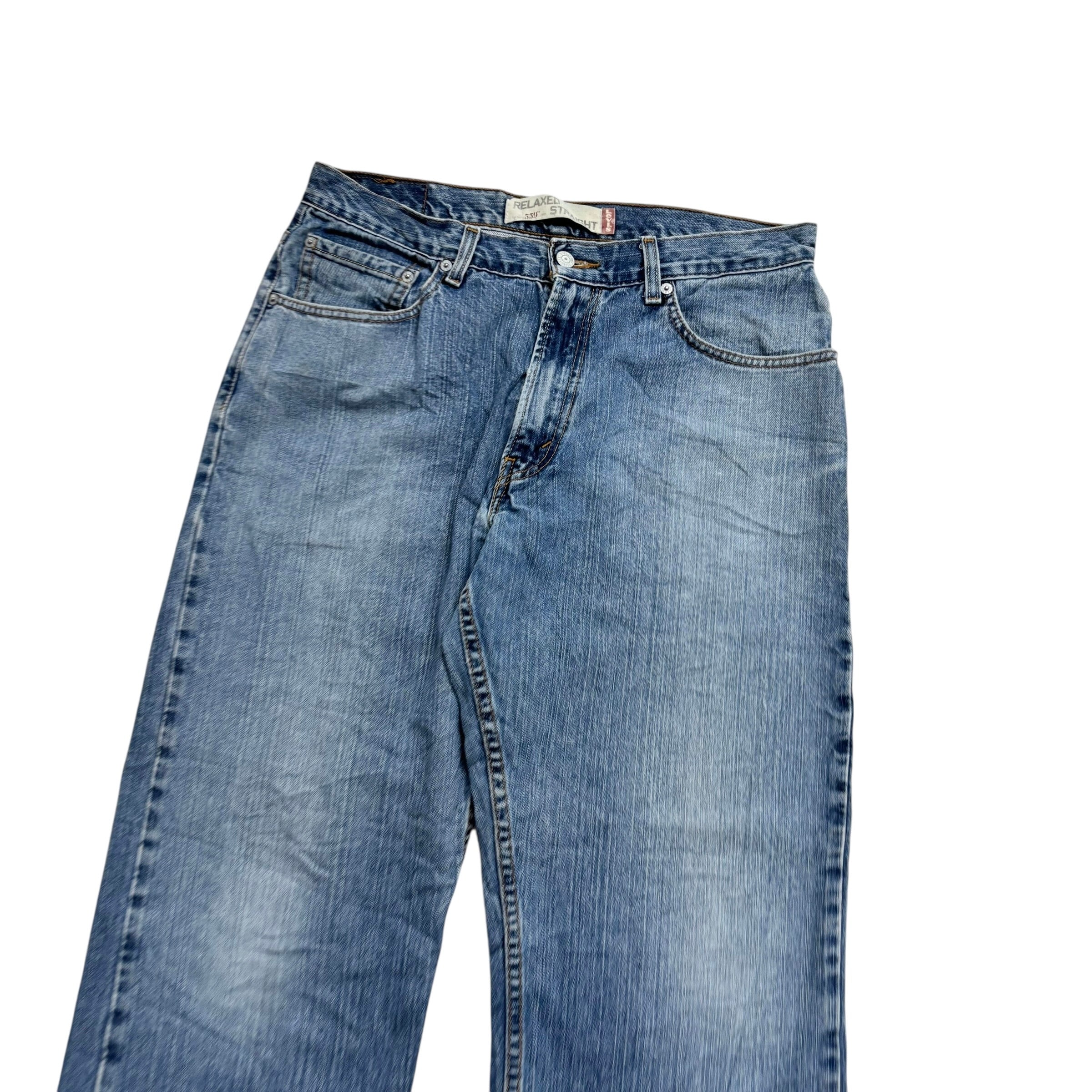 Levis 559 Jeans W34 L30 Mens Mid Blue Baggy Relaxed Straight Vintage Denim (E)