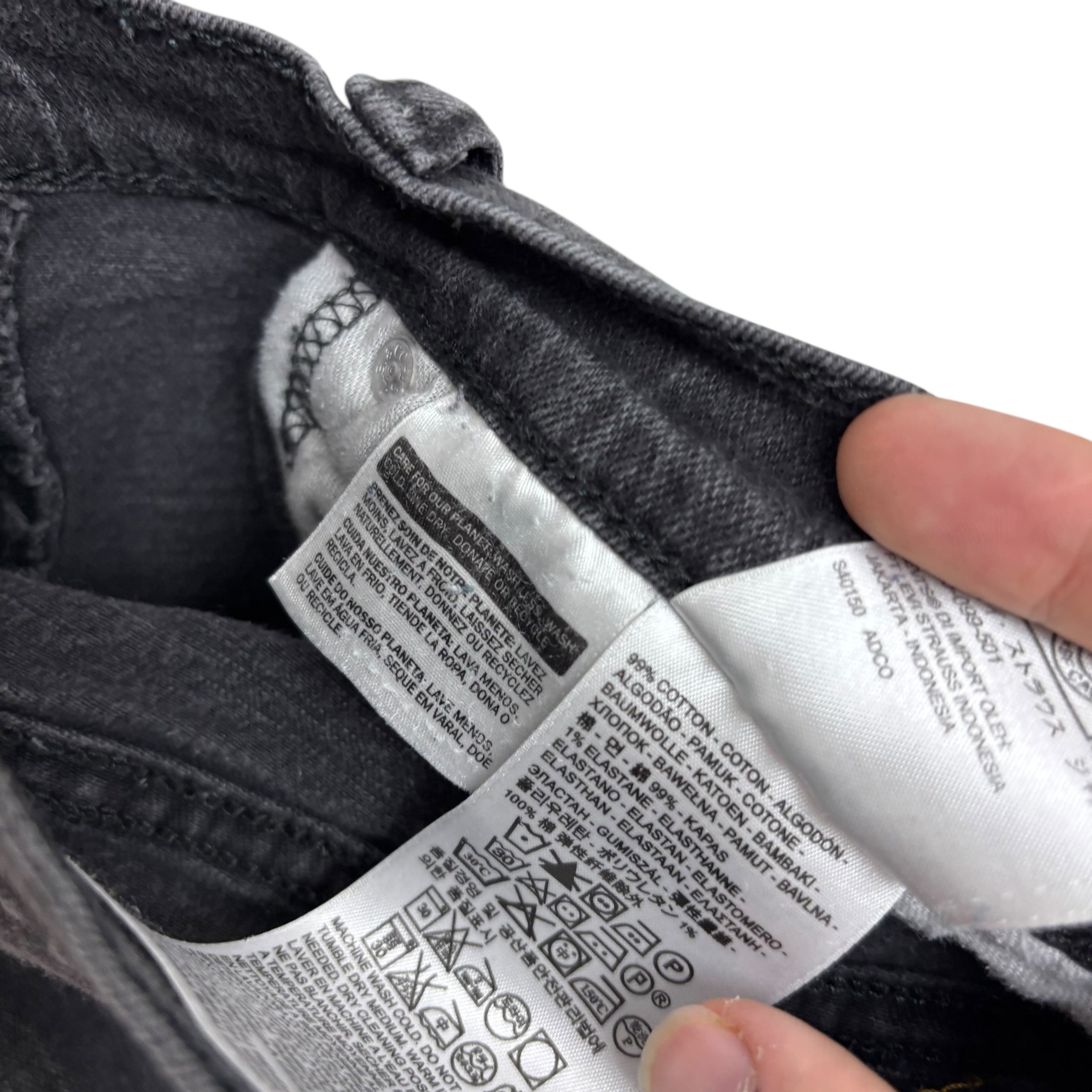 Levis 514 Jeans W32 L29 Mens Black Regular Straight Fit Stretch Denim (F)