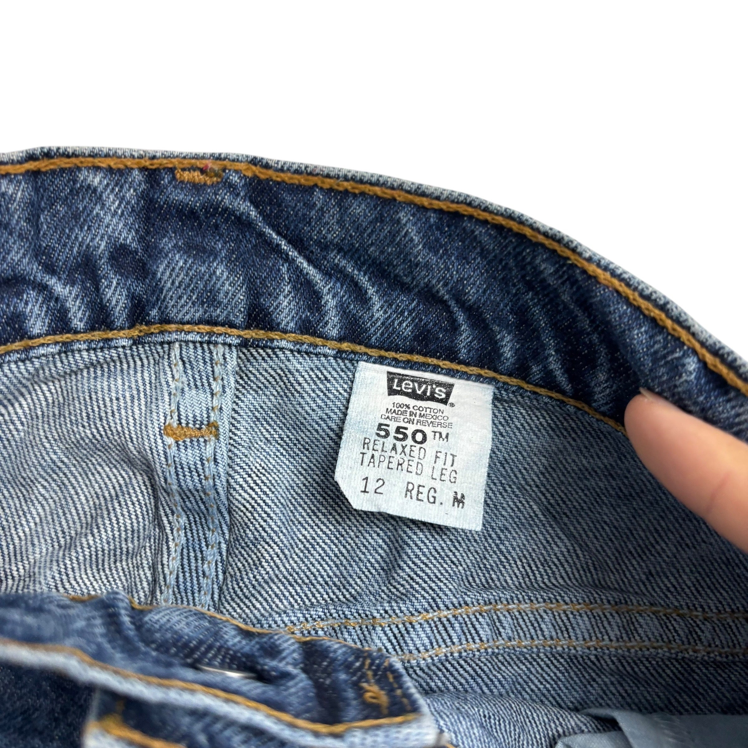 Levis 550 Jeans W30 L32 Womens Mid Blue Relaxed Taper Mom Fit Vintage Denim (E)