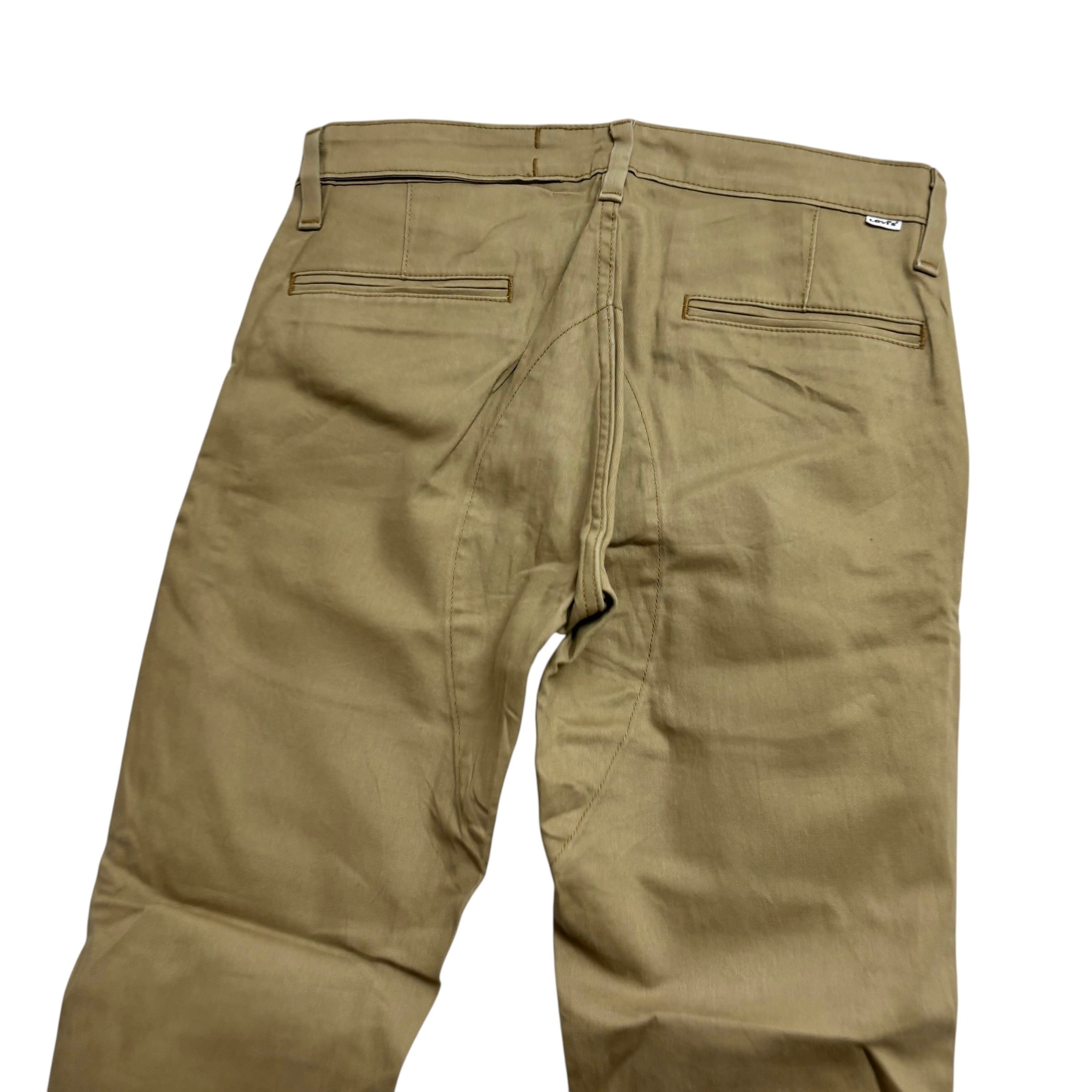 Levis Commuter Chino Trousers W32 L32 Mens Beige Regular Tapered Fit Stretch (E)
