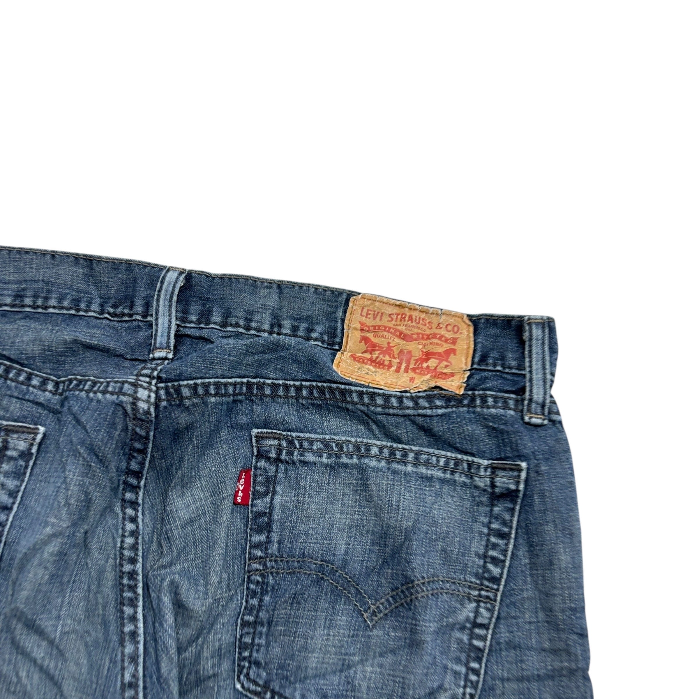 Levis 514 Jeans W35 L34 Mens Mid Blue Regular Straight Fit Denim (E)