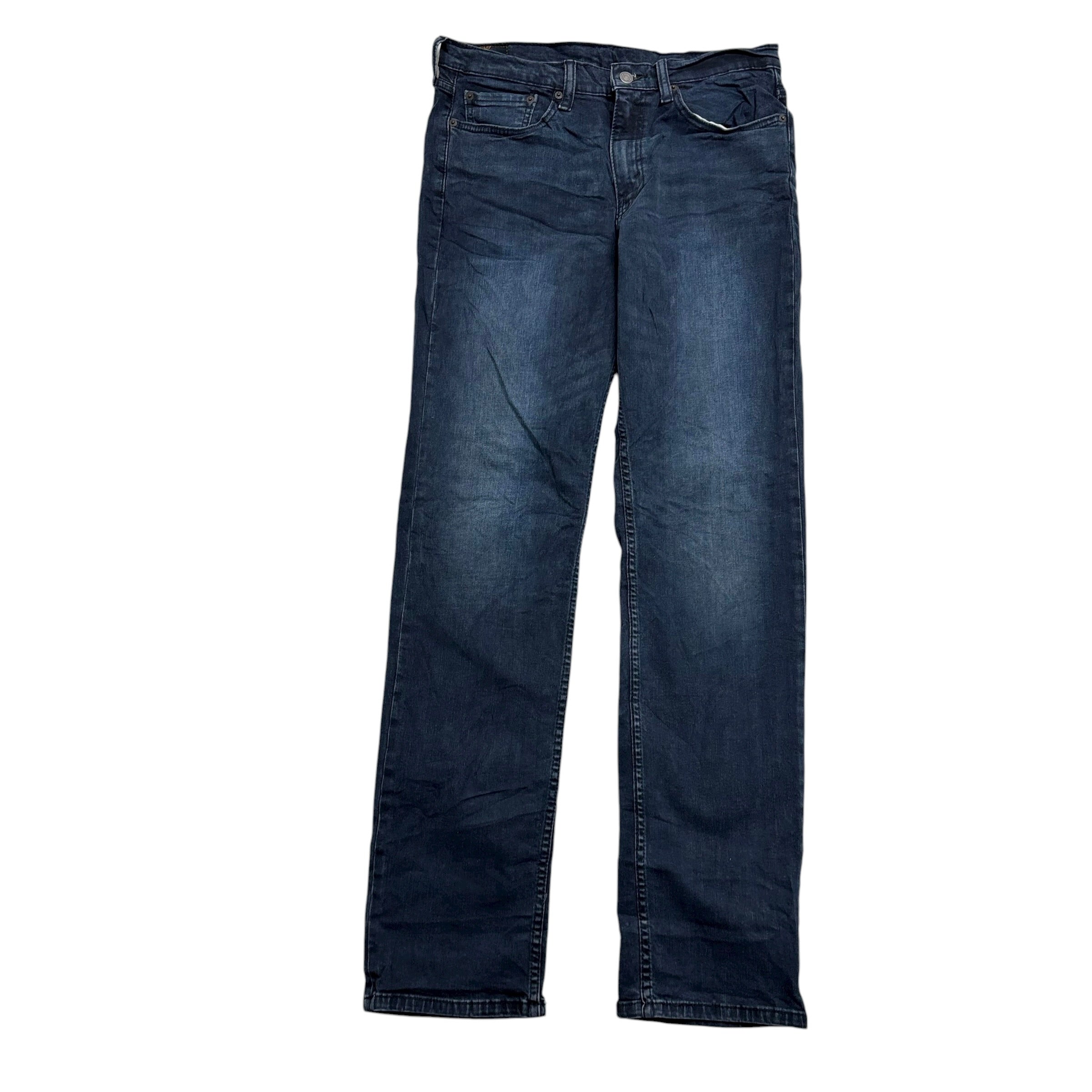 Levis 514 Jeans W32 L34 Mens Navy Blue Regular Straight Fit Stretch Denim (E)