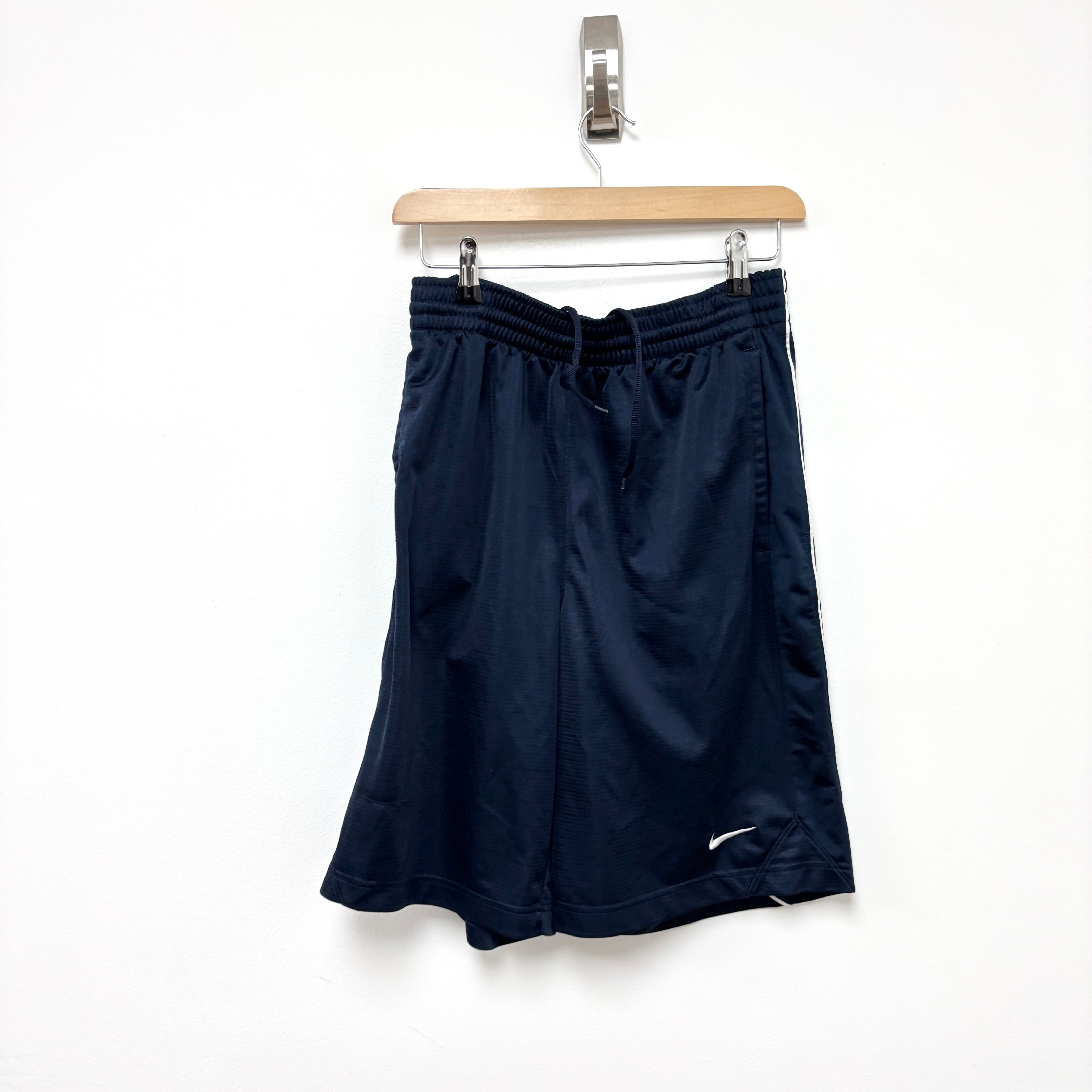 Nike Shorts Mens Small Navy Blue Dri Fit Running Sports Gym Pockets (E)