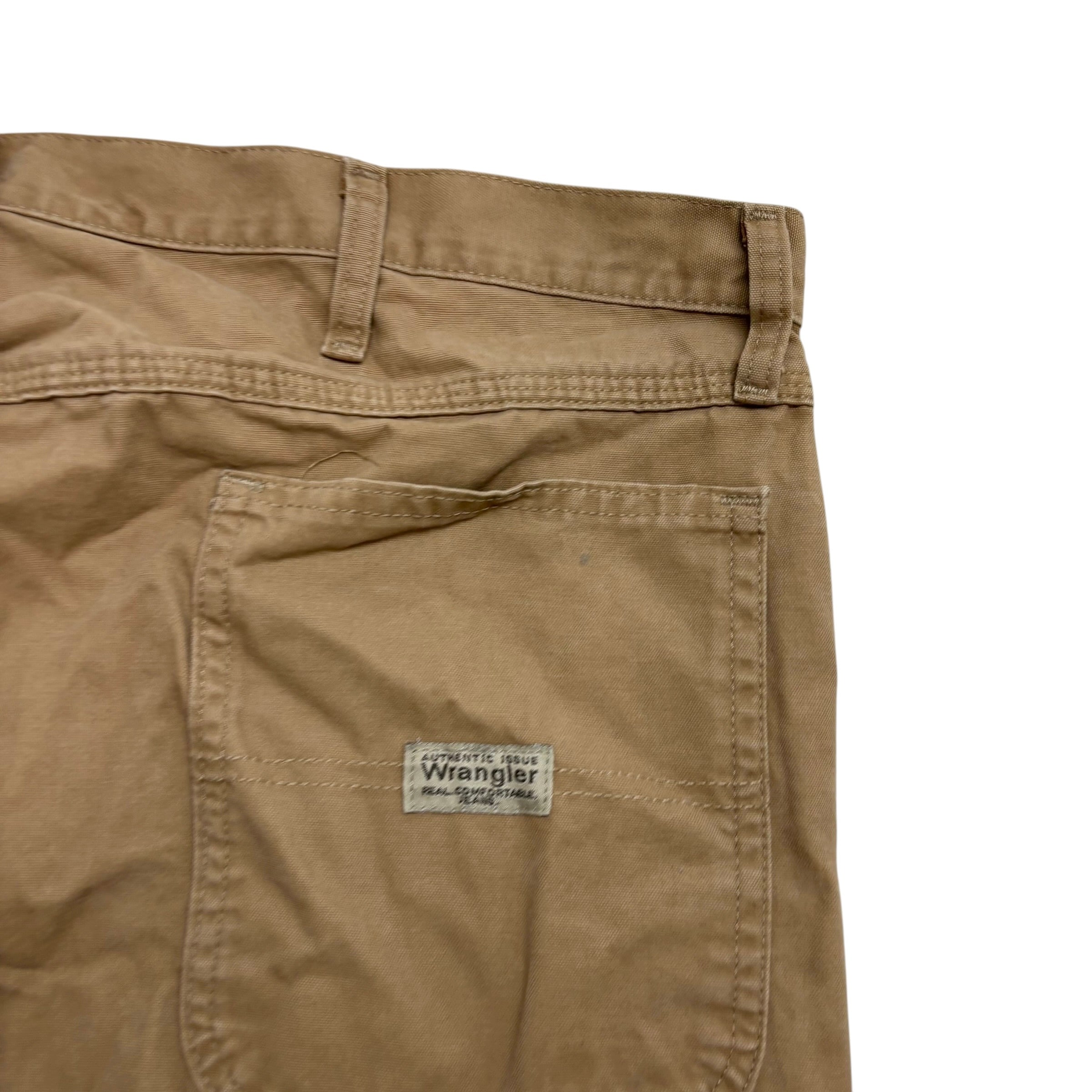 Wrangler Carpenter Pants W42 L32 Mens Beige Relaxed Straight Fit Pants