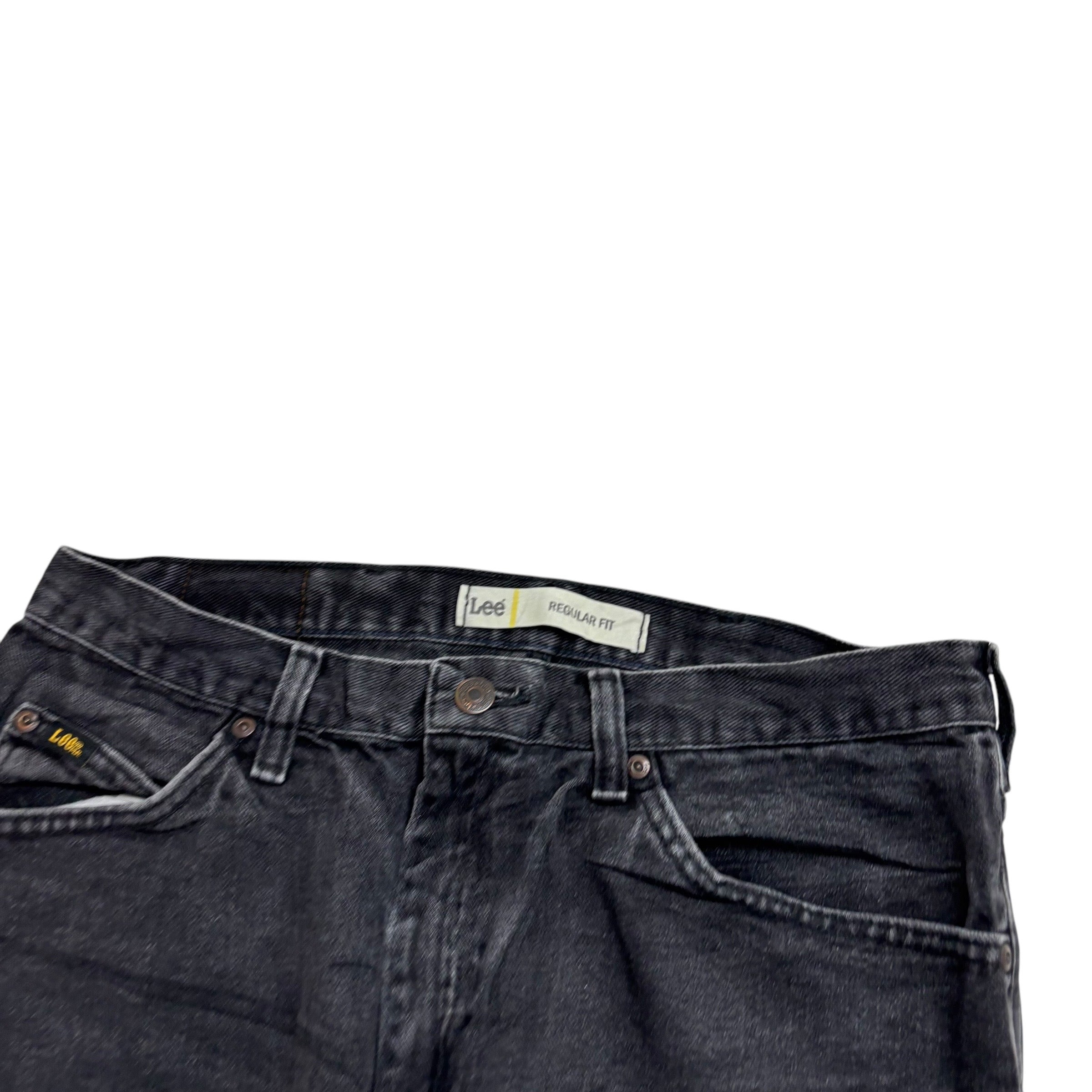 Lee Jeans W33 L32 Mens Black Regular Straight Fit Vintage Denim (E)