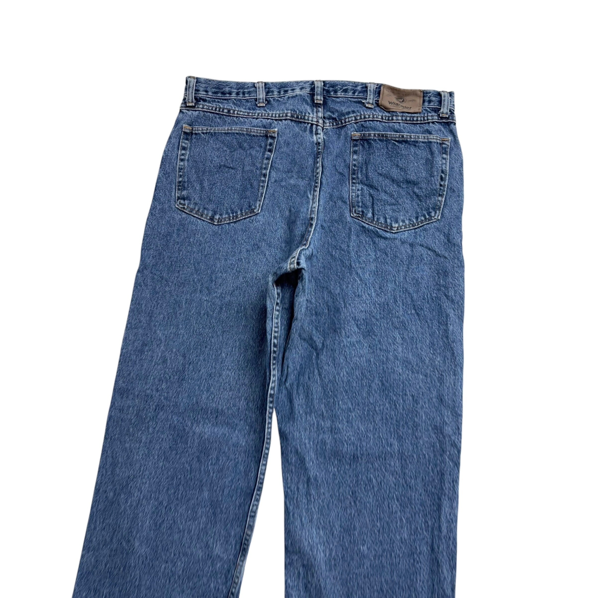 Wrangler Jeans W38 L30 Mens Mid Blue Baggy Relaxed Straight Vintage Denim (E)