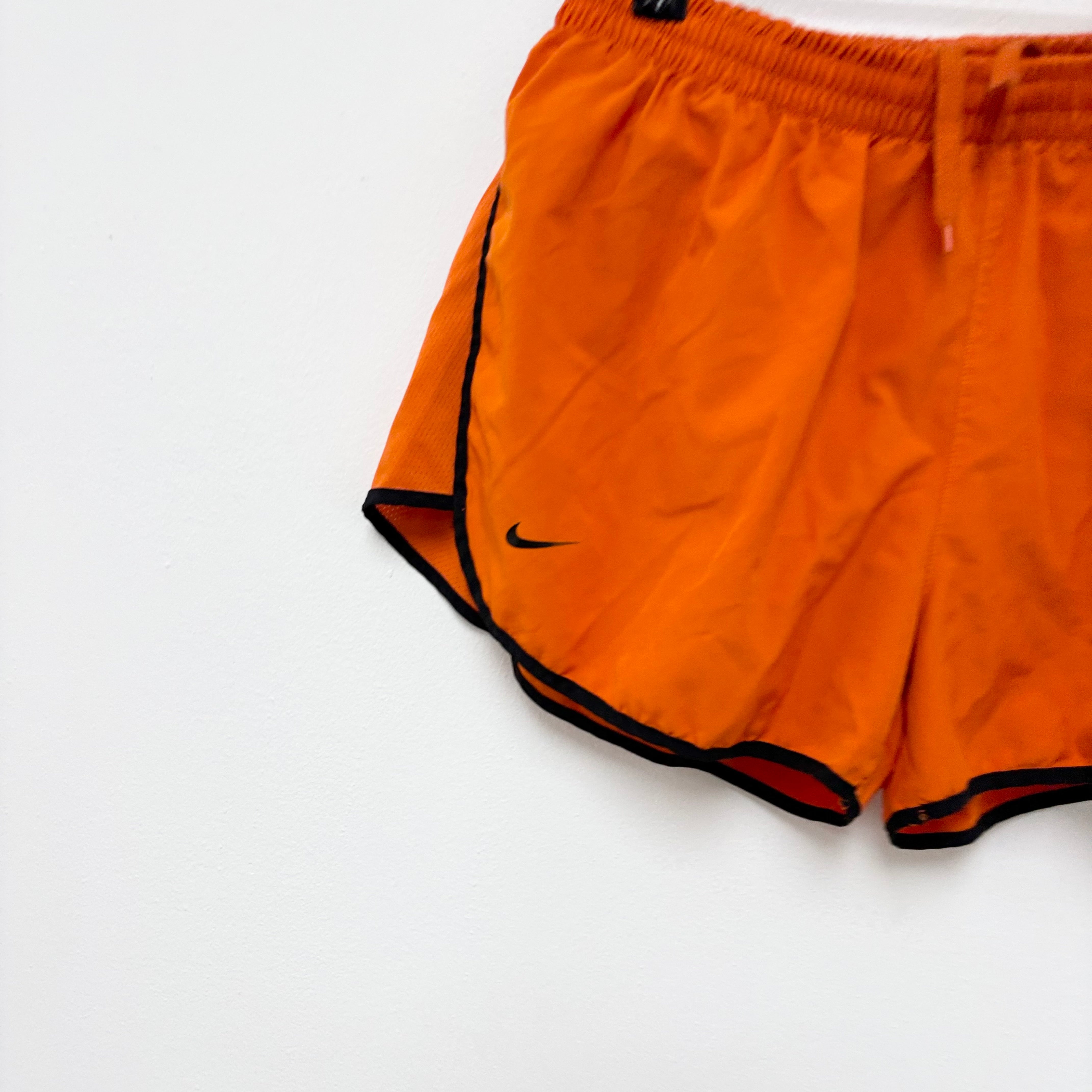 Nike Shorts Womens Large Orange Dri Fit Running Sports Gym Athletic (E)