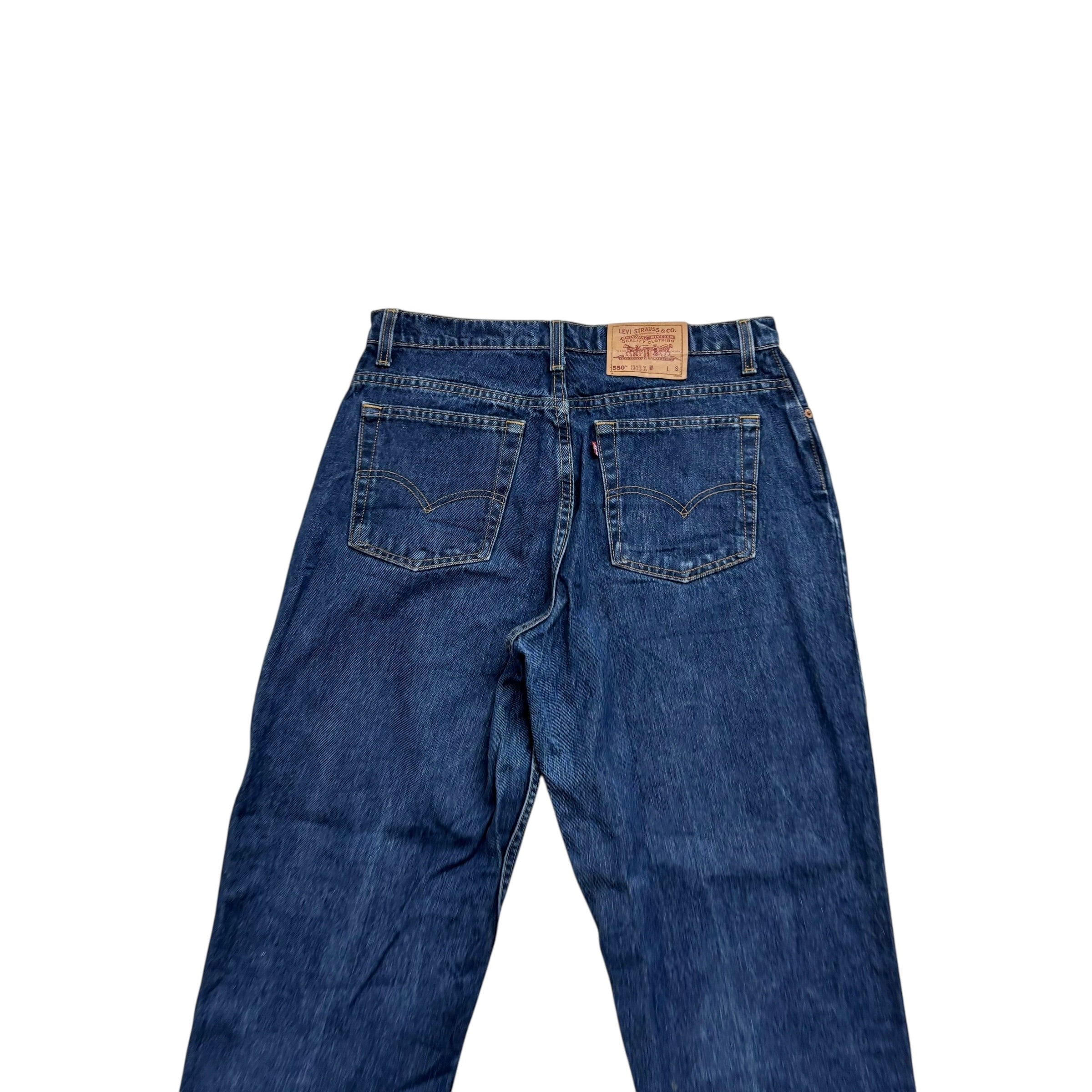 Levis 550 Jeans W32 L29 Womens Dark Blue Relaxed Tapered Vintage USA Made (E)