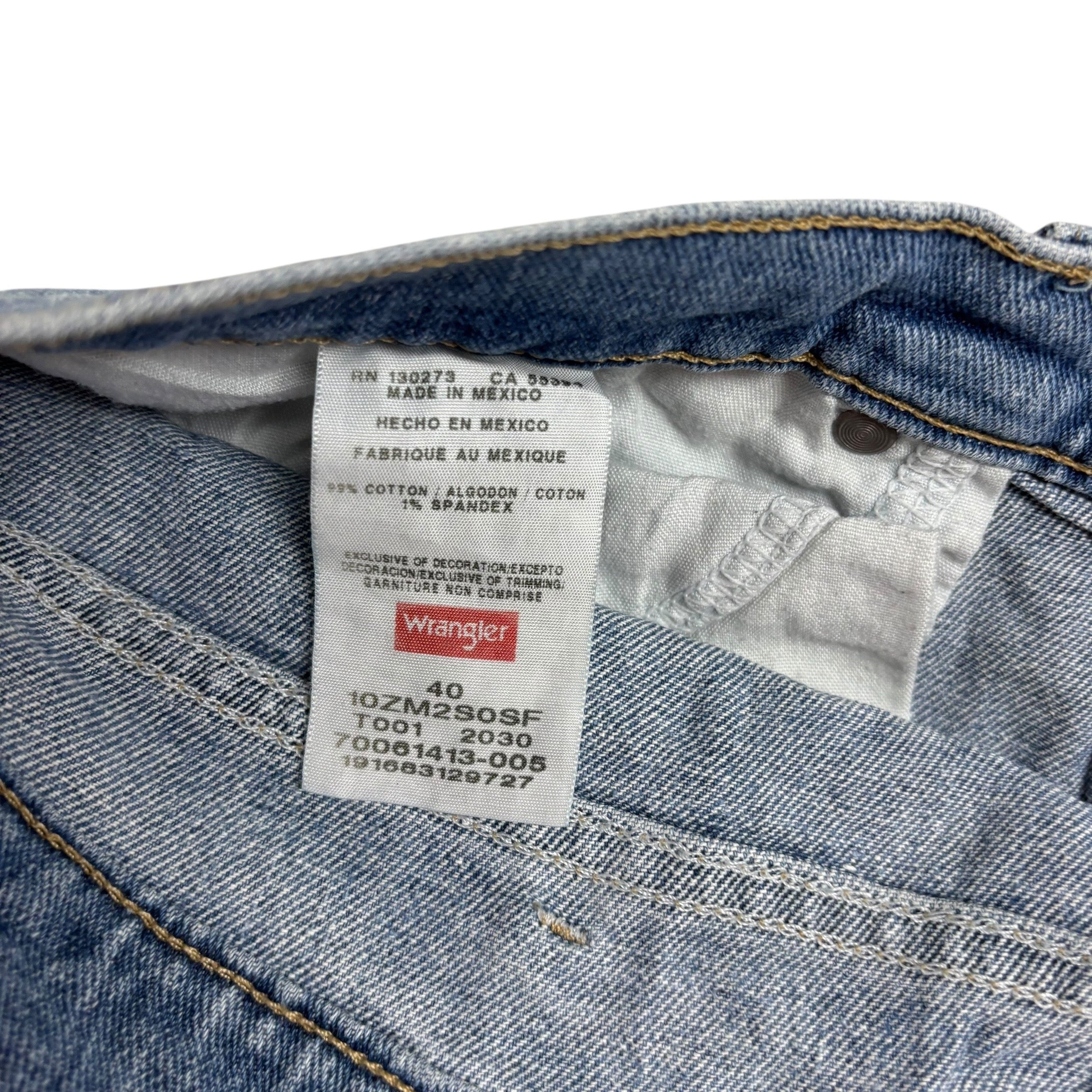 Wrangler Baggy Jorts W40 Mens Denim Shorts Light Blue Relaxed Fit Stretch