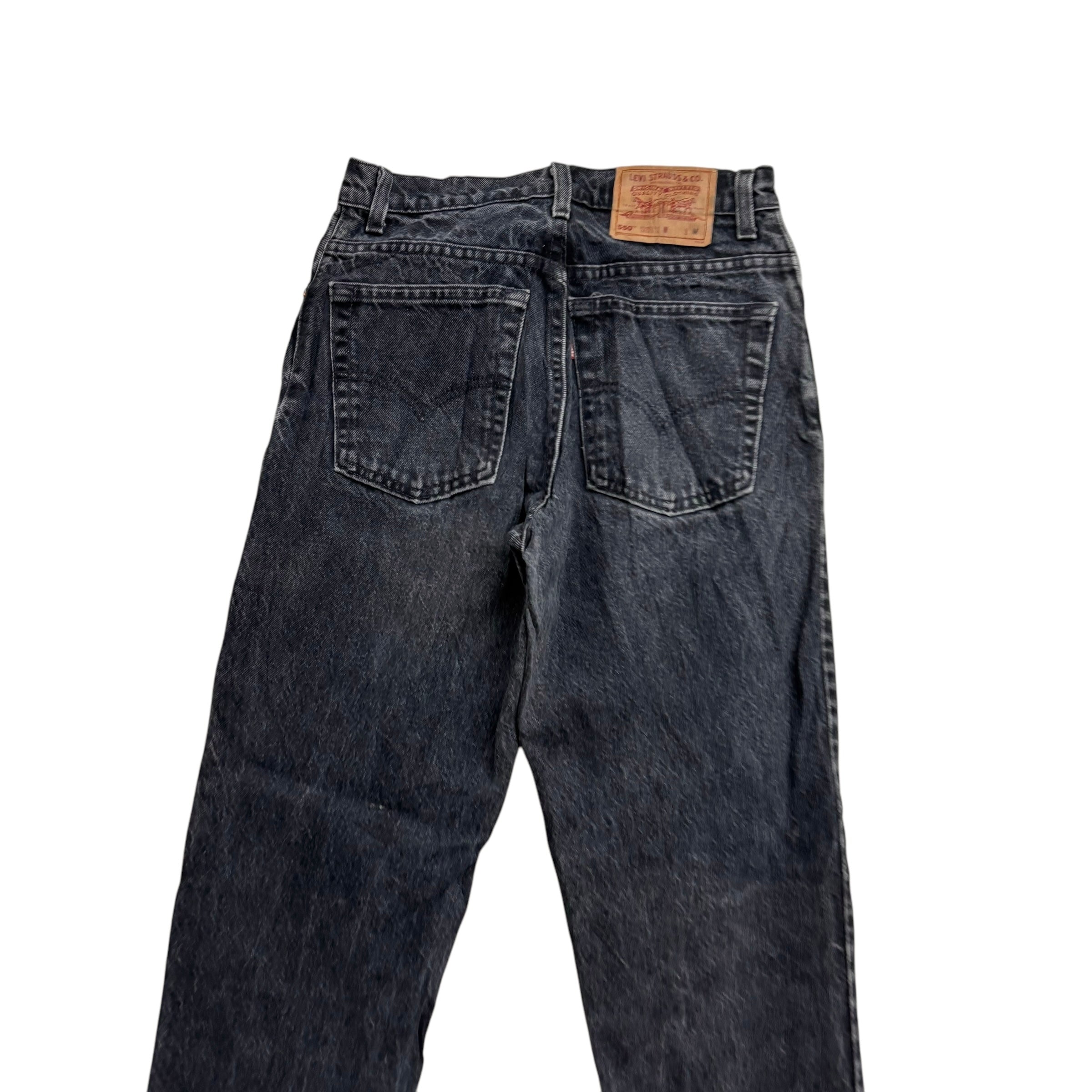 Levis 550 Jeans W27 L31 Womens Black Relaxed Taper USA Made Vintage Denim