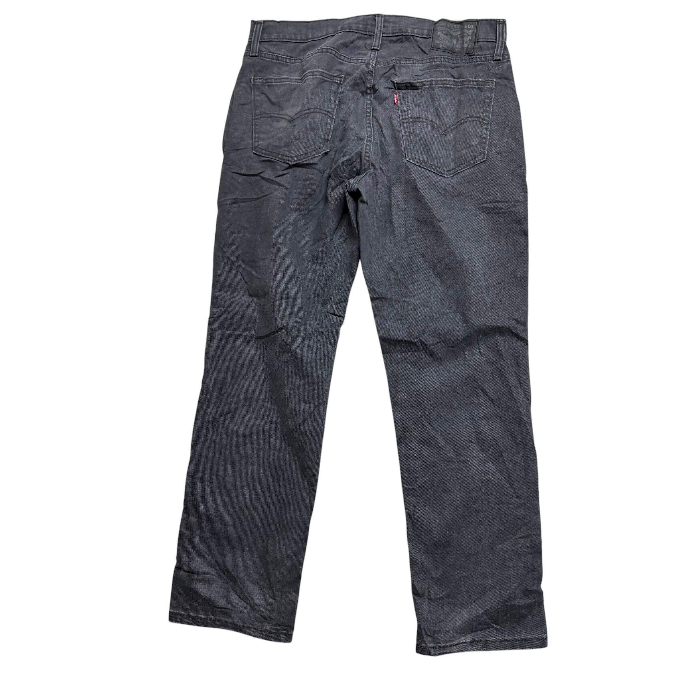 Levis 541 Jeans W34 L31 Mens Grey Athletic Tapered Fit Stretch Denim (F)