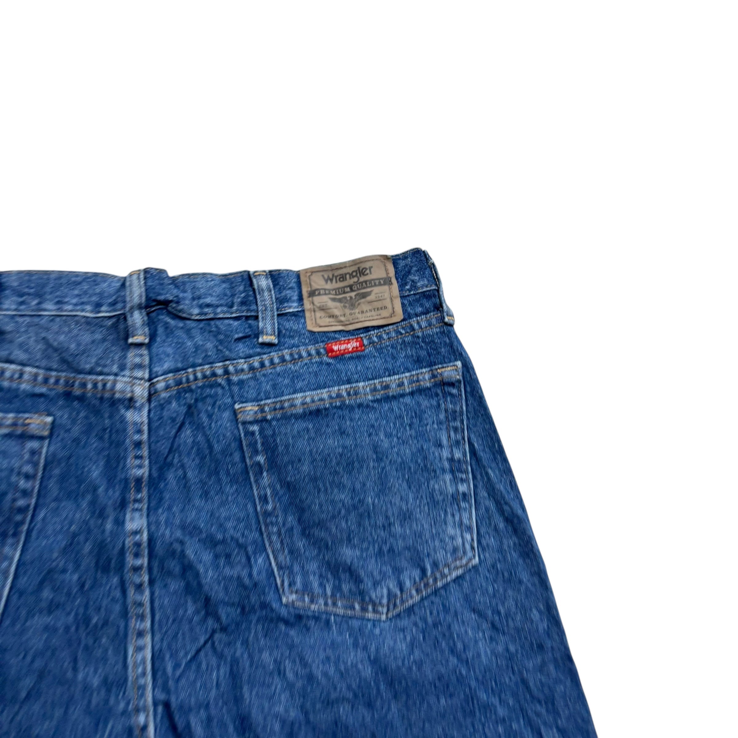 Wrangler Baggy Jorts W36 Mens Denim Shorts Mid Blue Relaxed Fit (E)