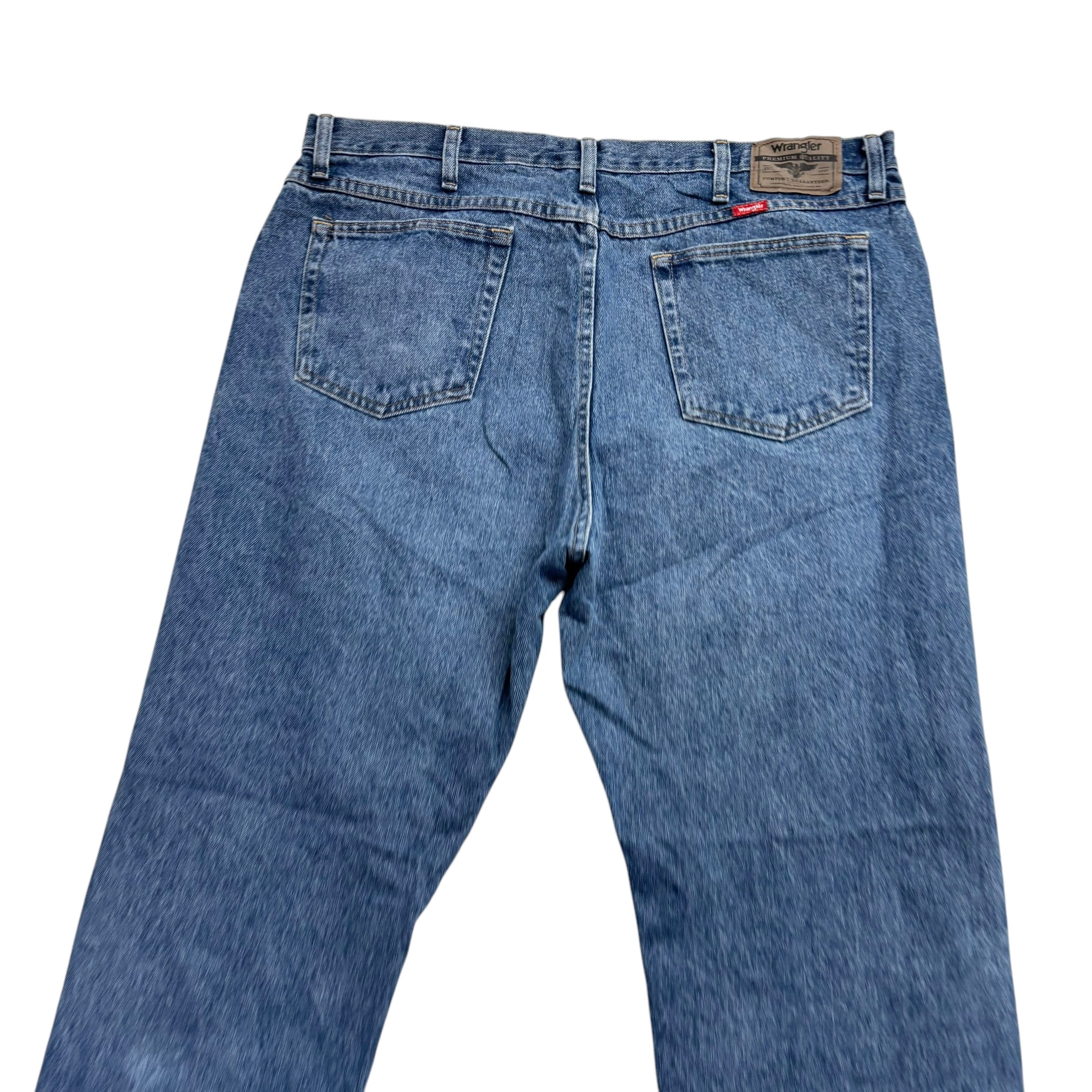 Wrangler Jeans W40 L30 Mens Mid Blue Regular Straight Fit Denim (E)