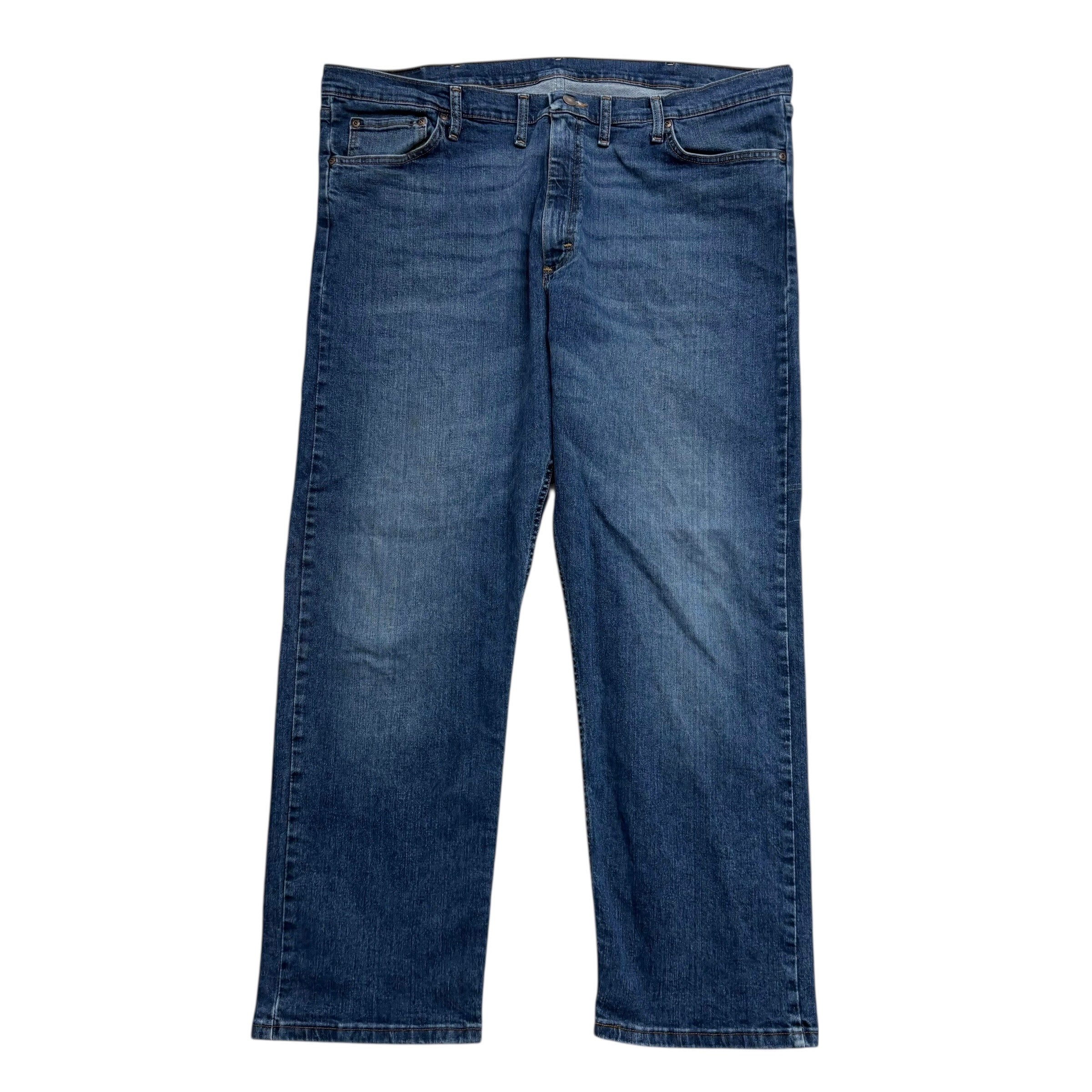 Wrangler Jeans W44 L30 Mens Dark Blue Relaxed Straight Fit Stretch Denim