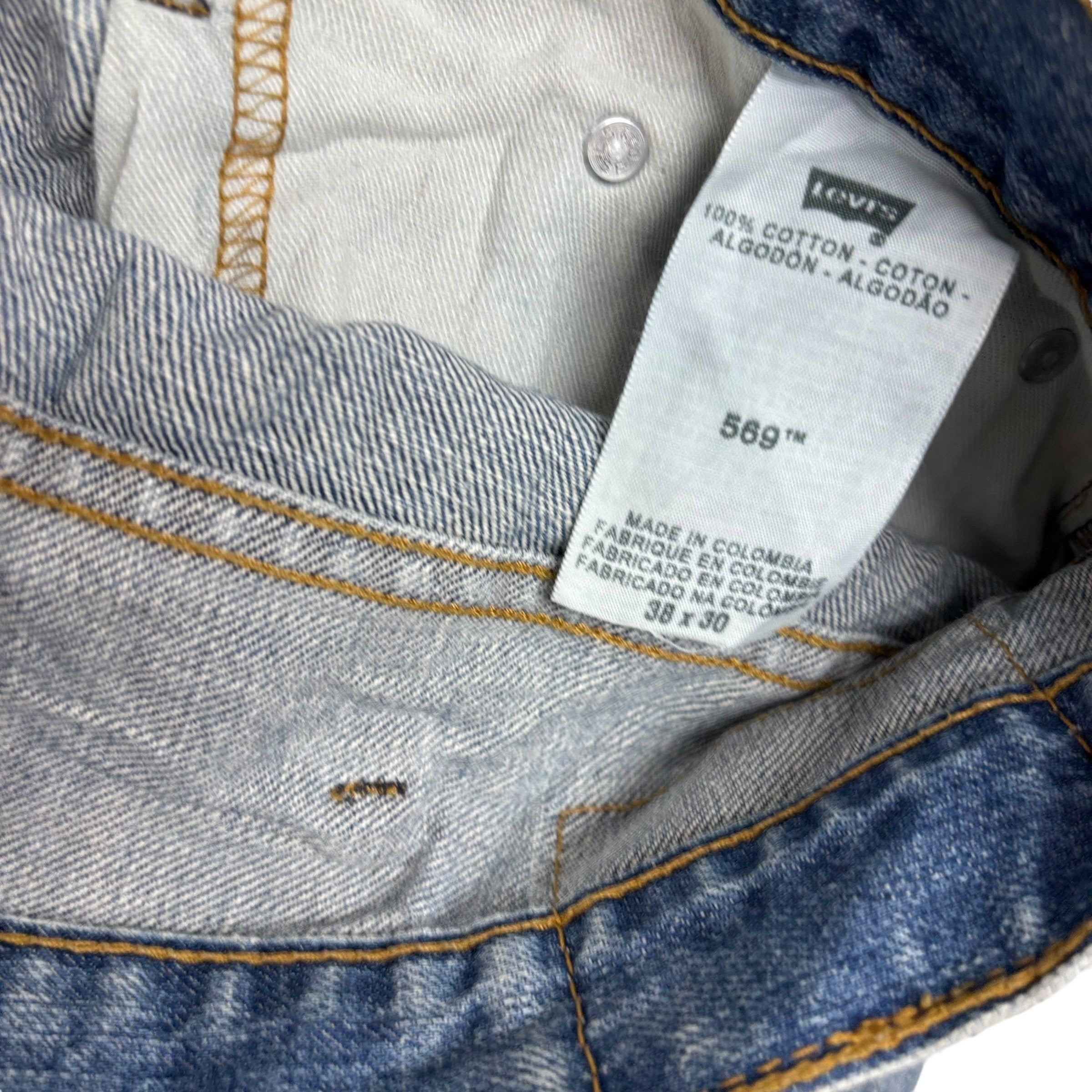 Levis 569 Jeans W38 L30 Mens Mid Blue Baggy Relaxed Straight Fit Vintage Denim