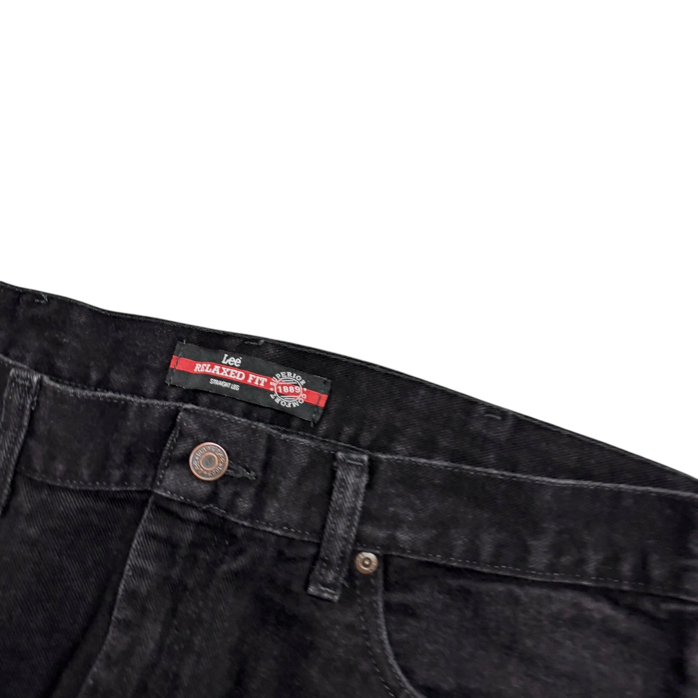 Lee Jeans W38 L30 Mens Black Relaxed Straight Fit Vintage Denim