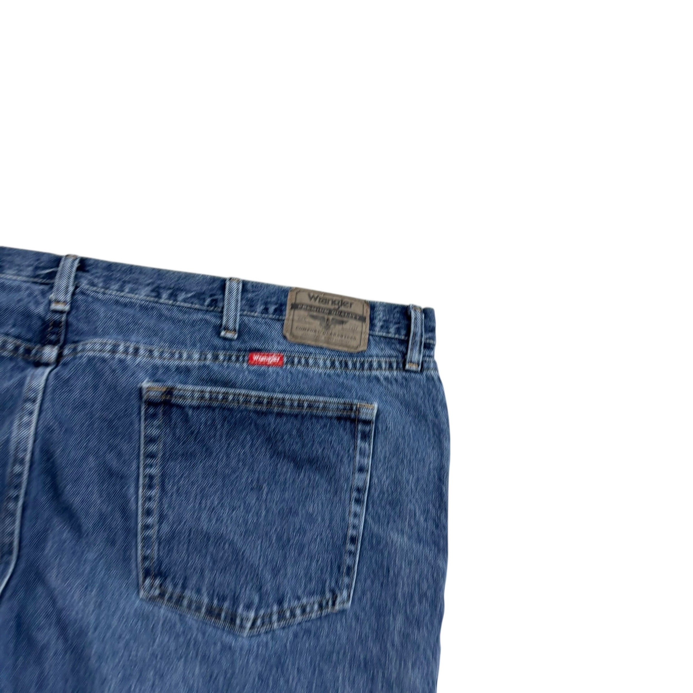 Wrangler Jeans W46 L29 Mens Mid Blue Regular Straight Fit Denim