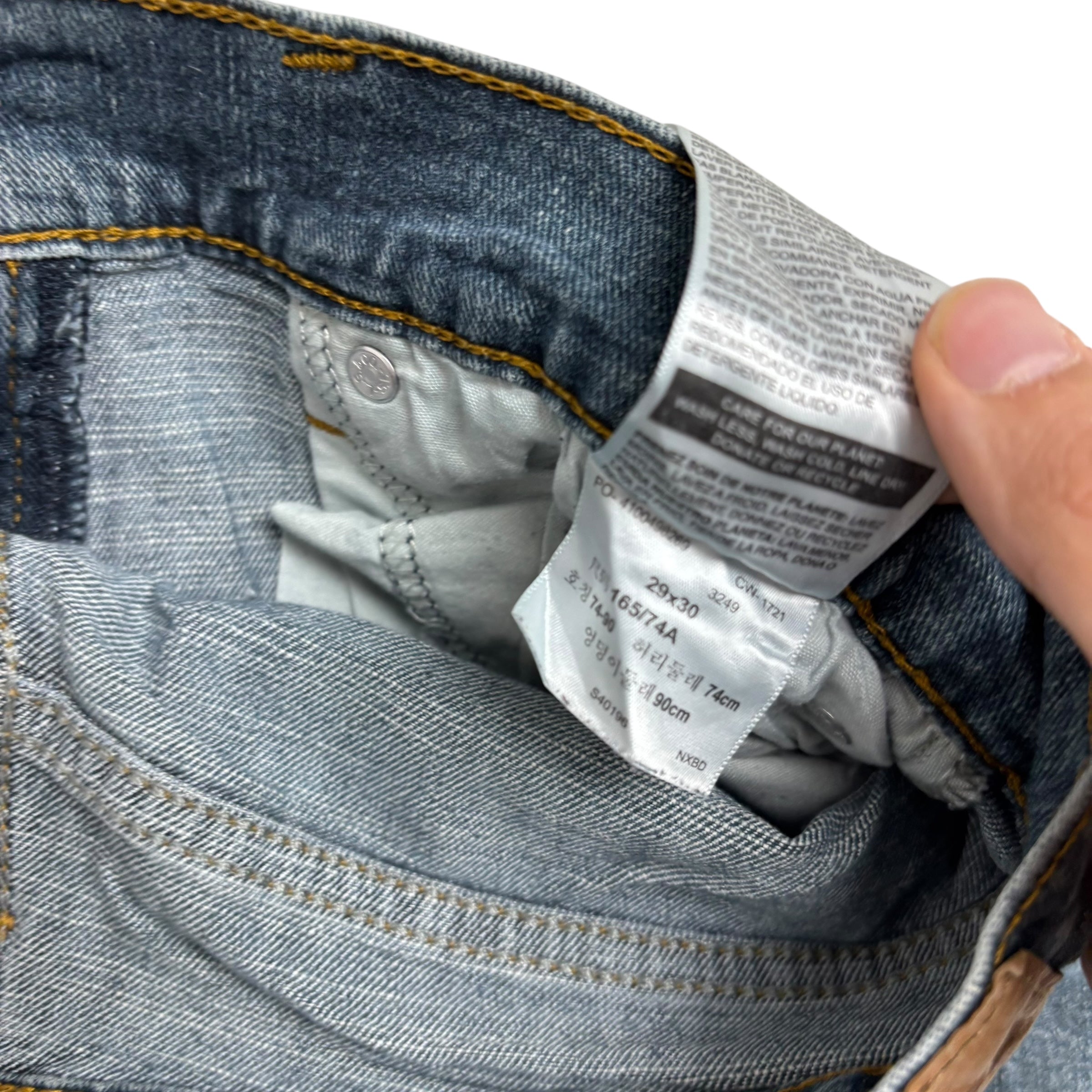 Levis Signature Jeans W29 L30 Mens Dark Blue Regular Straight Fit Stretch Denim