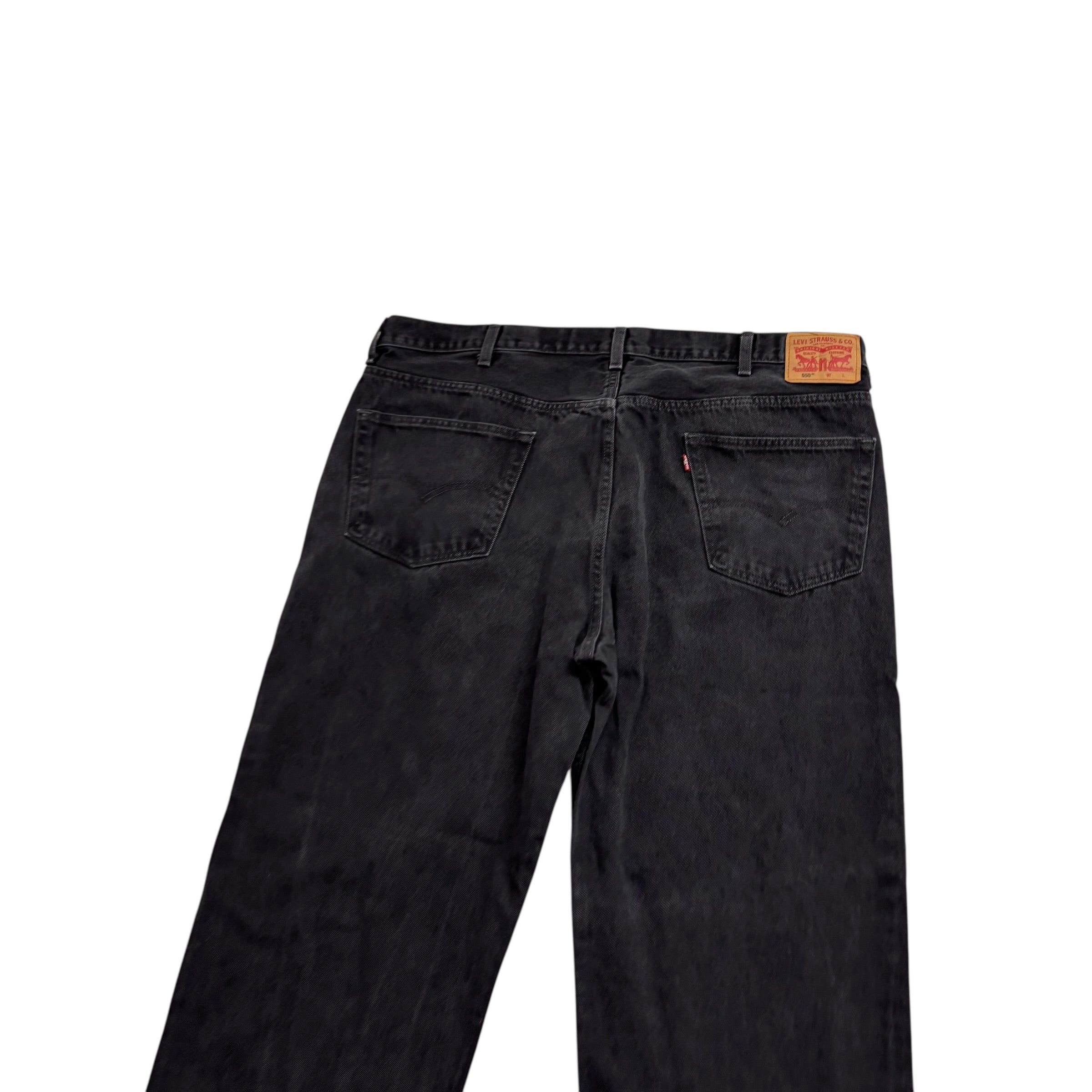 Levis 550 Jeans W44 L34 Mens Black Baggy Relaxed Straight Fit Denim (E)