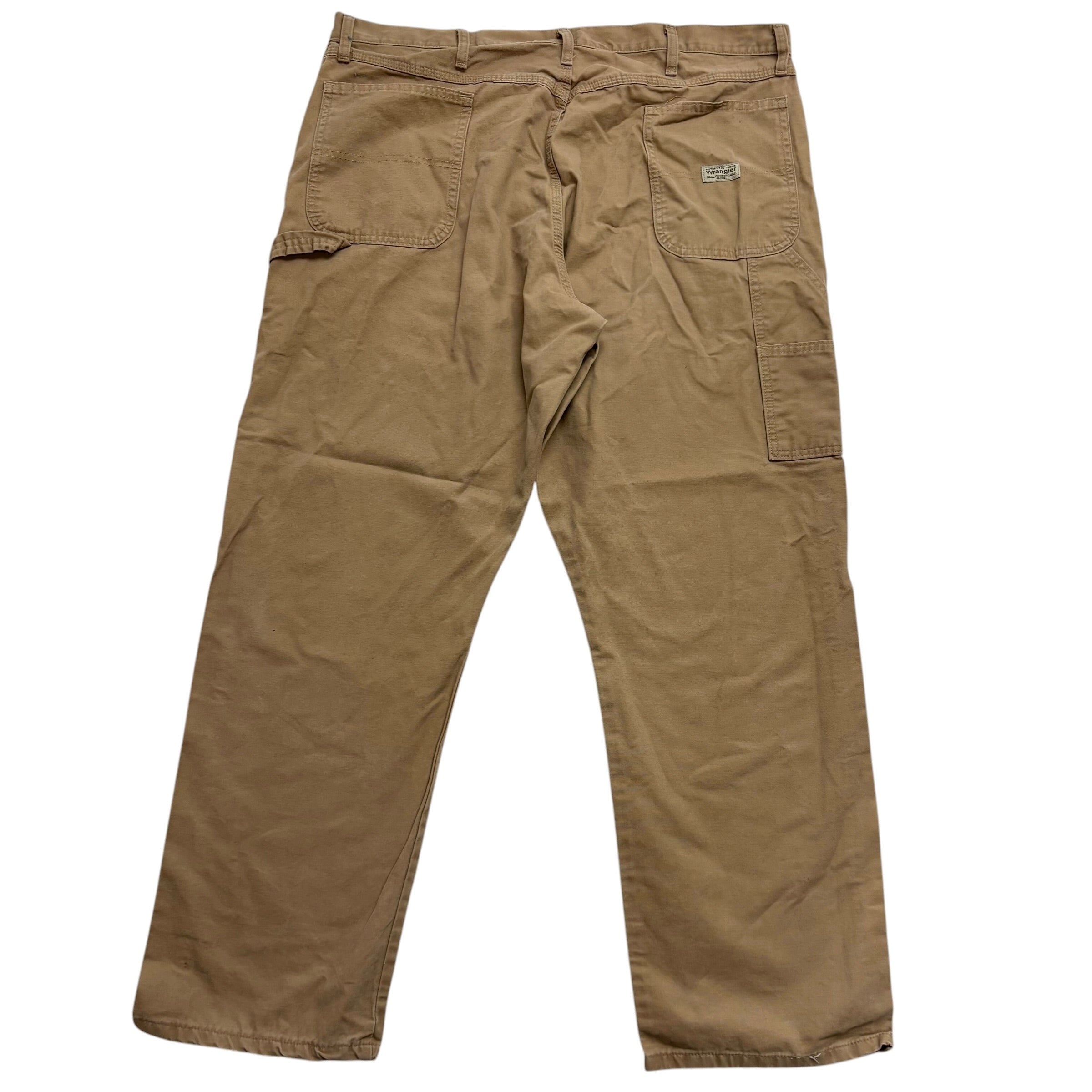 Wrangler Carpenter Pants W42 L32 Mens Beige Relaxed Straight Fit Pants