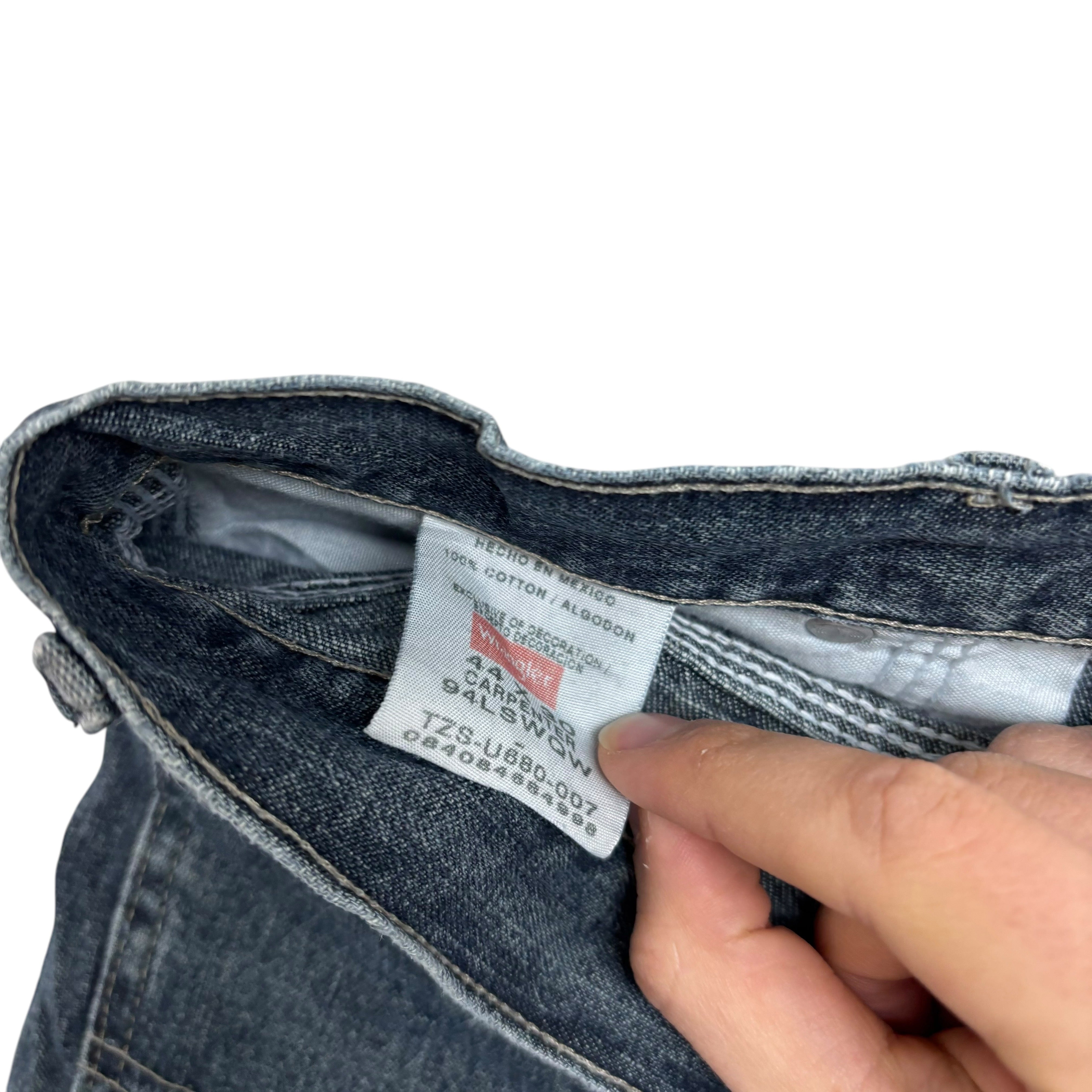 Wrangler Carpenter Jeans W44 L30 Mens Dark Blue Relaxed Straight Fit Denim