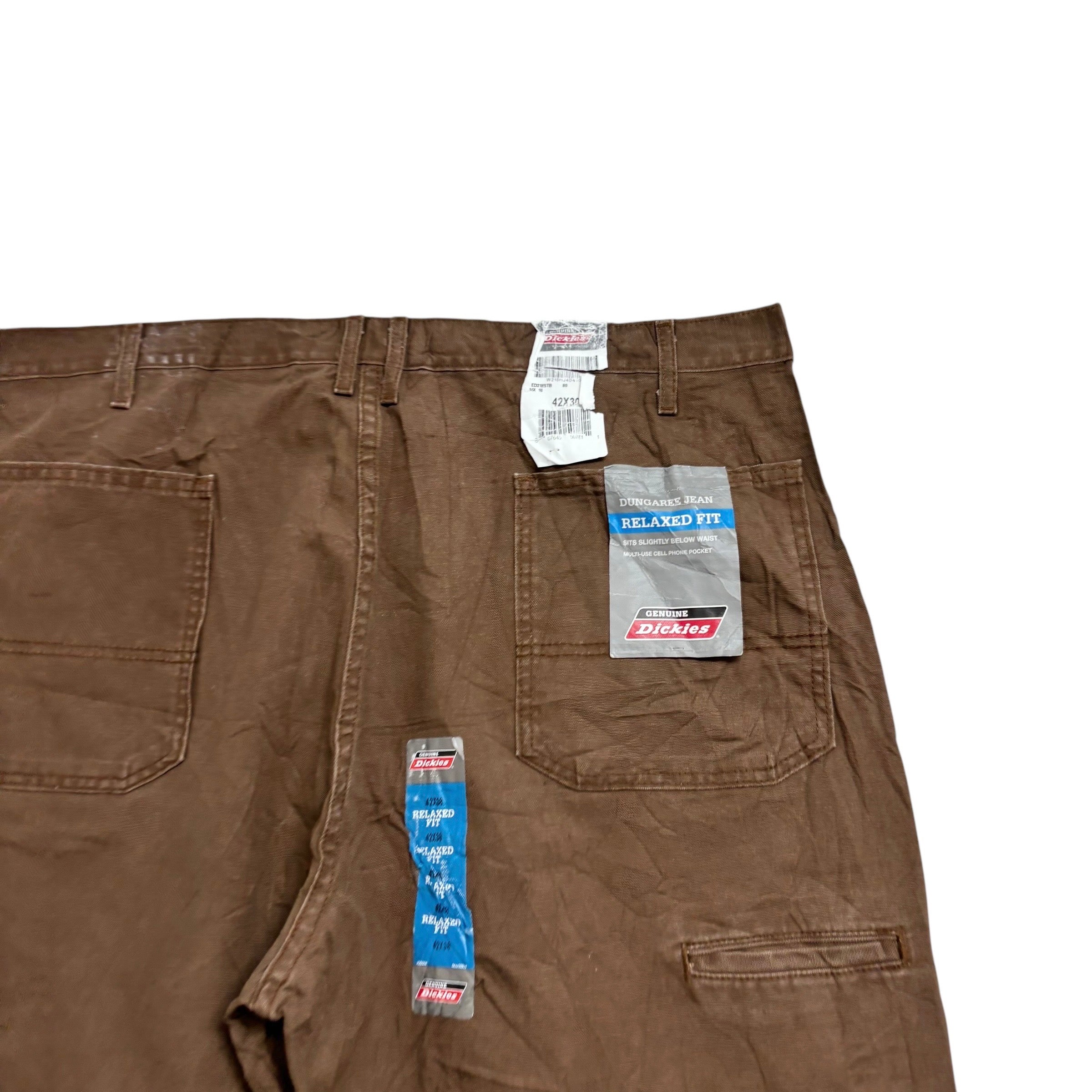 Dickies Carpenter Pants W42 L30 Mens Brown Relaxed Straight Fit Trousers Jeans