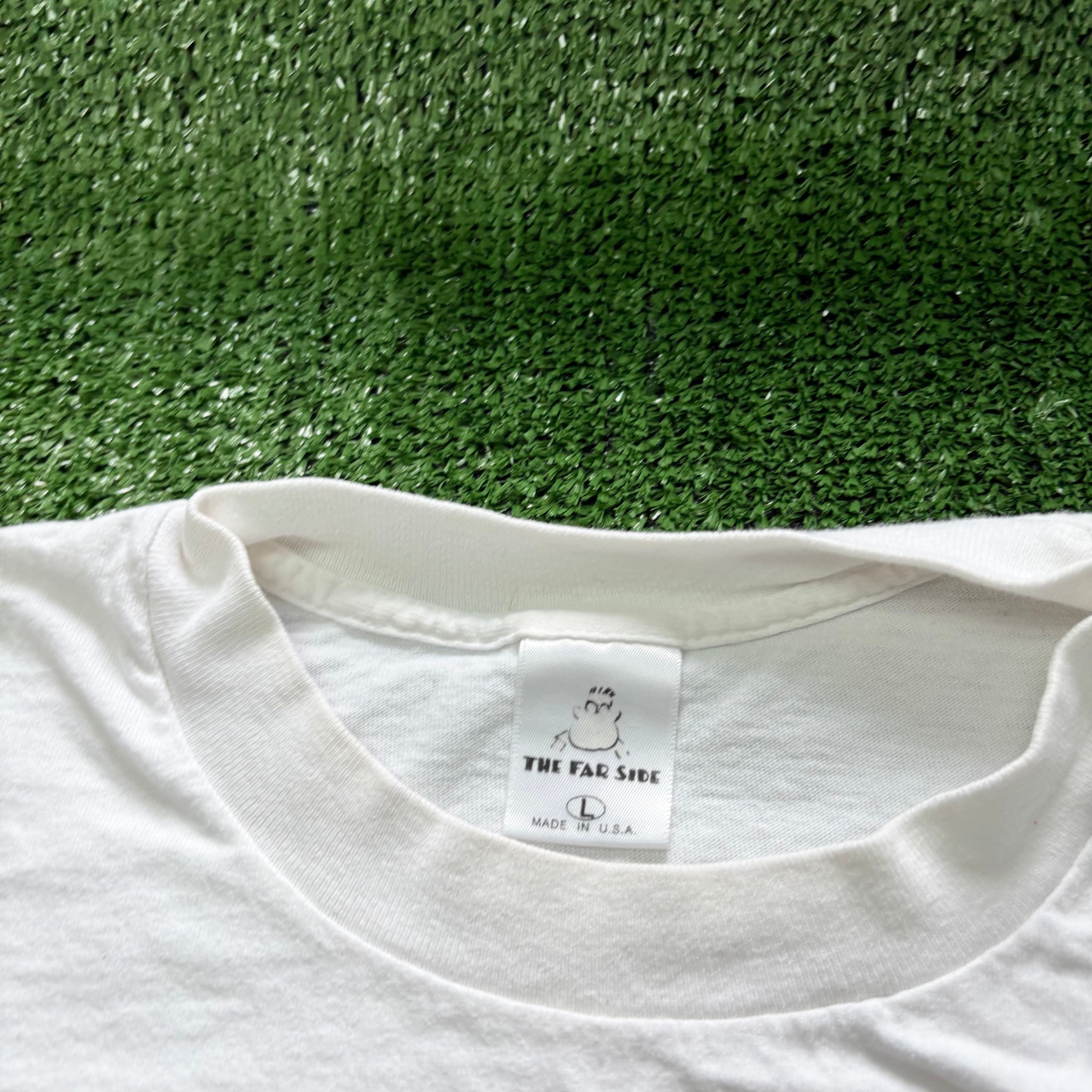 Vintage T Shirt Mens Large White Single Stitch Graphic Print 90s USA Dogs (F)