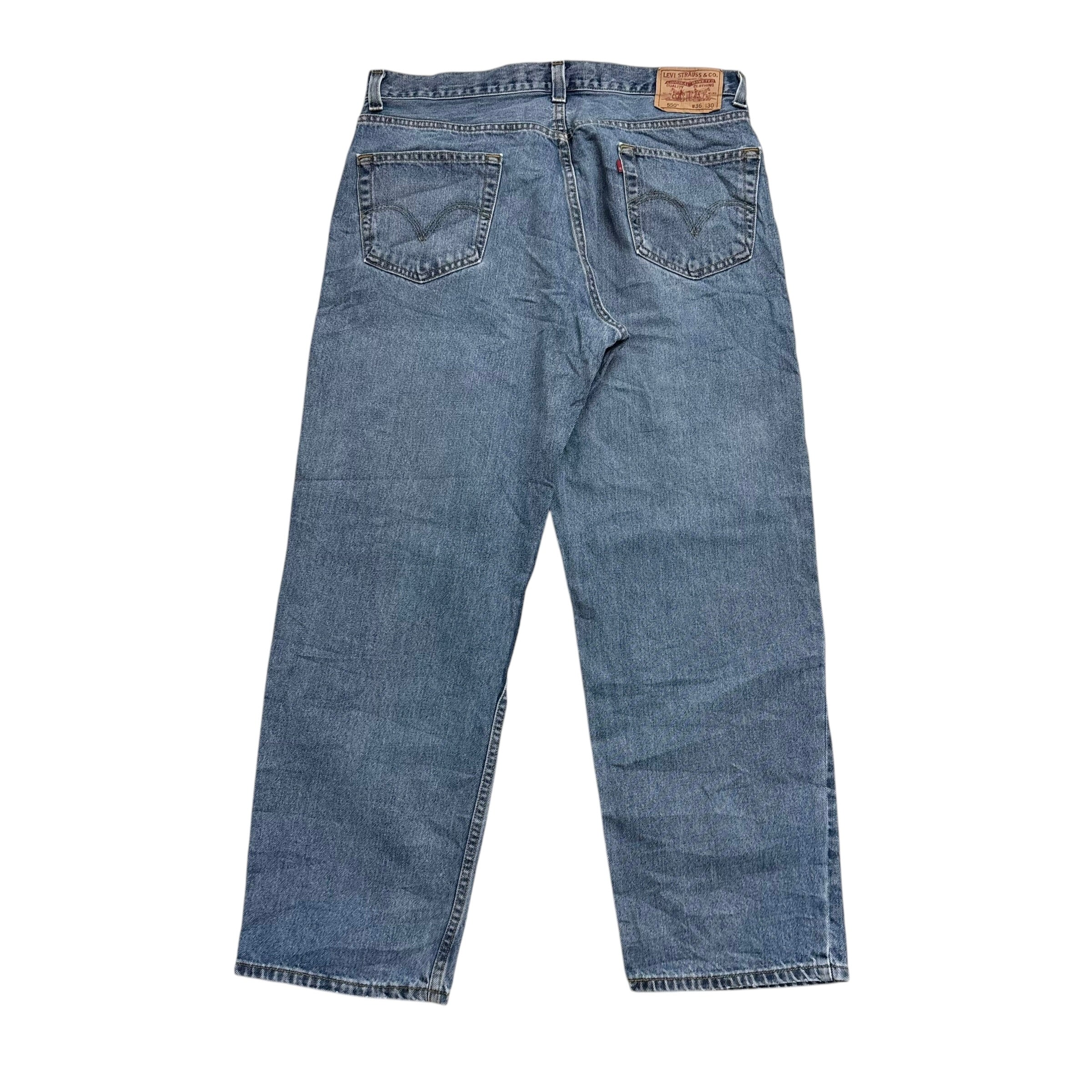 Levis 550 Jeans W36 L30 Mens Mid Blue Baggy Relaxed Straight Fit Vintage (E)