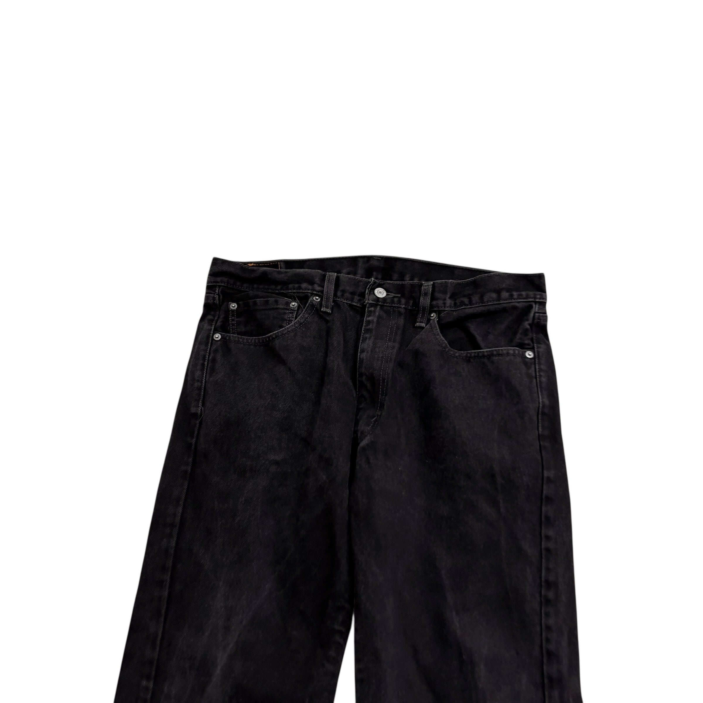 Levis 505 Jeans W36 L32 Mens Black Regular Straight Fit Denim (E)