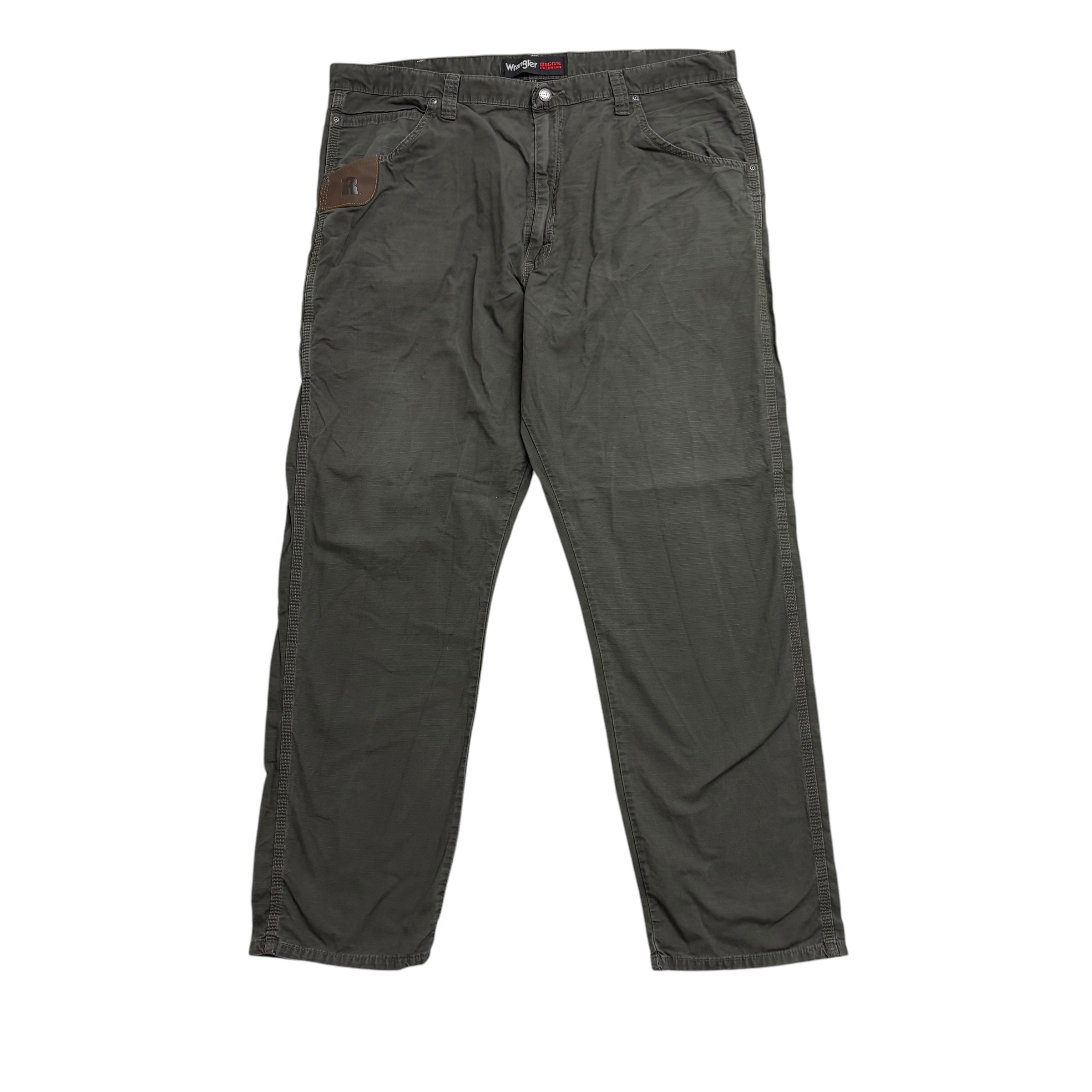 Wrangler Carpenter Pants W42 L32 Mens Green Relaxed Straight Fit Trousers