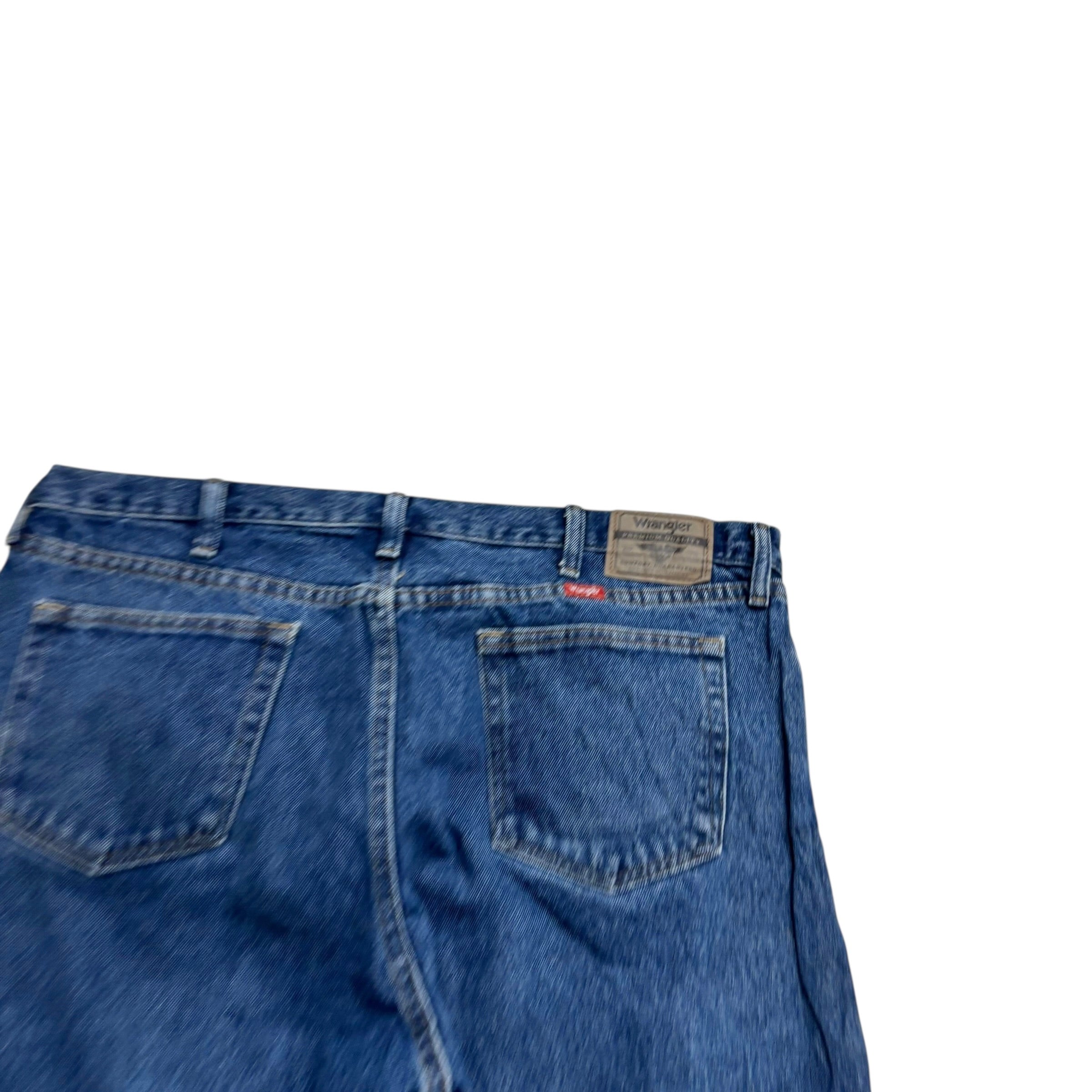 Wrangler Jeans W40 L32 Mens Mid Blue Relaxed Straight Fit Baggy Denim (E)