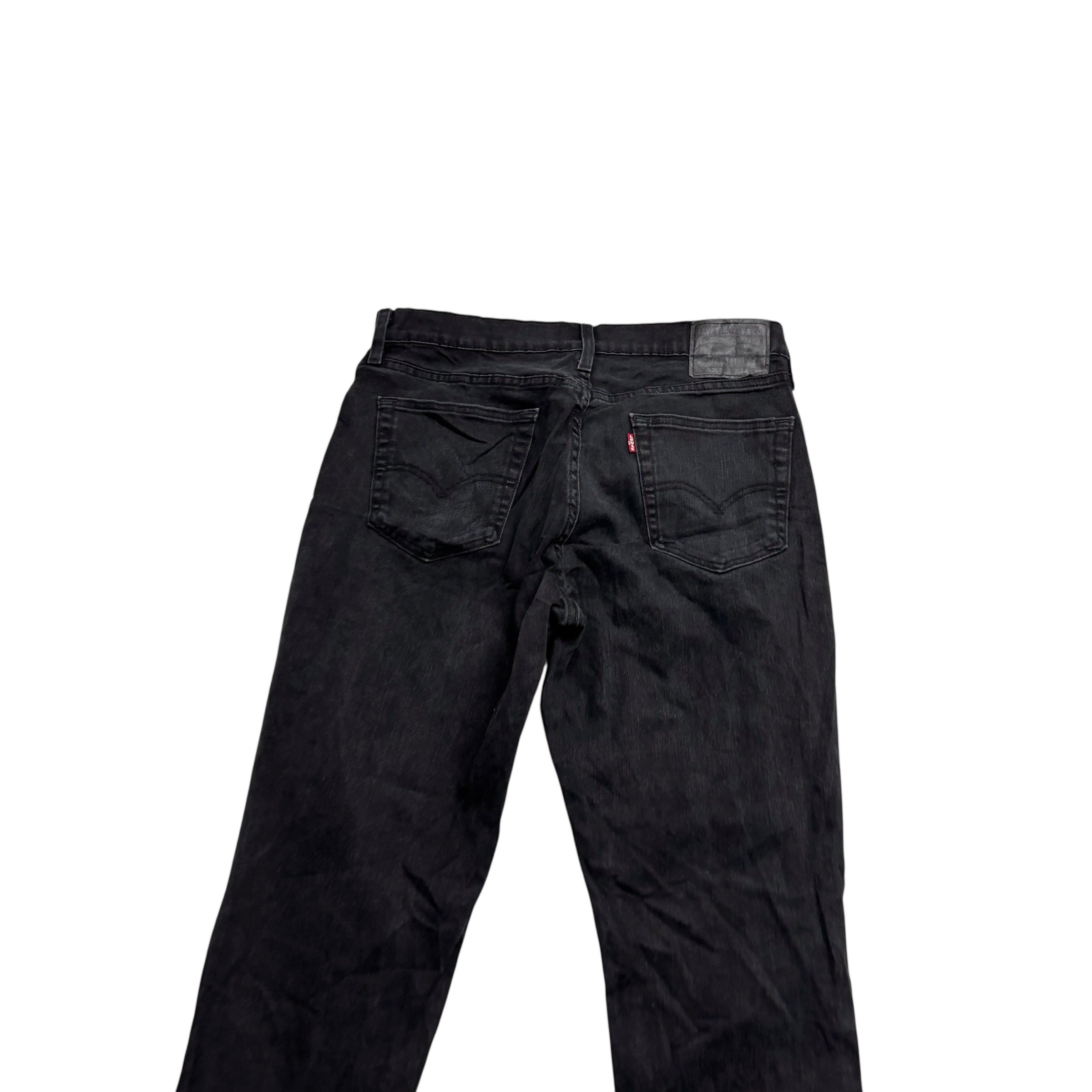 Levis 531 Jeans W34 L31 Mens Black Athletic Slim Fit Stretch Denim (E)