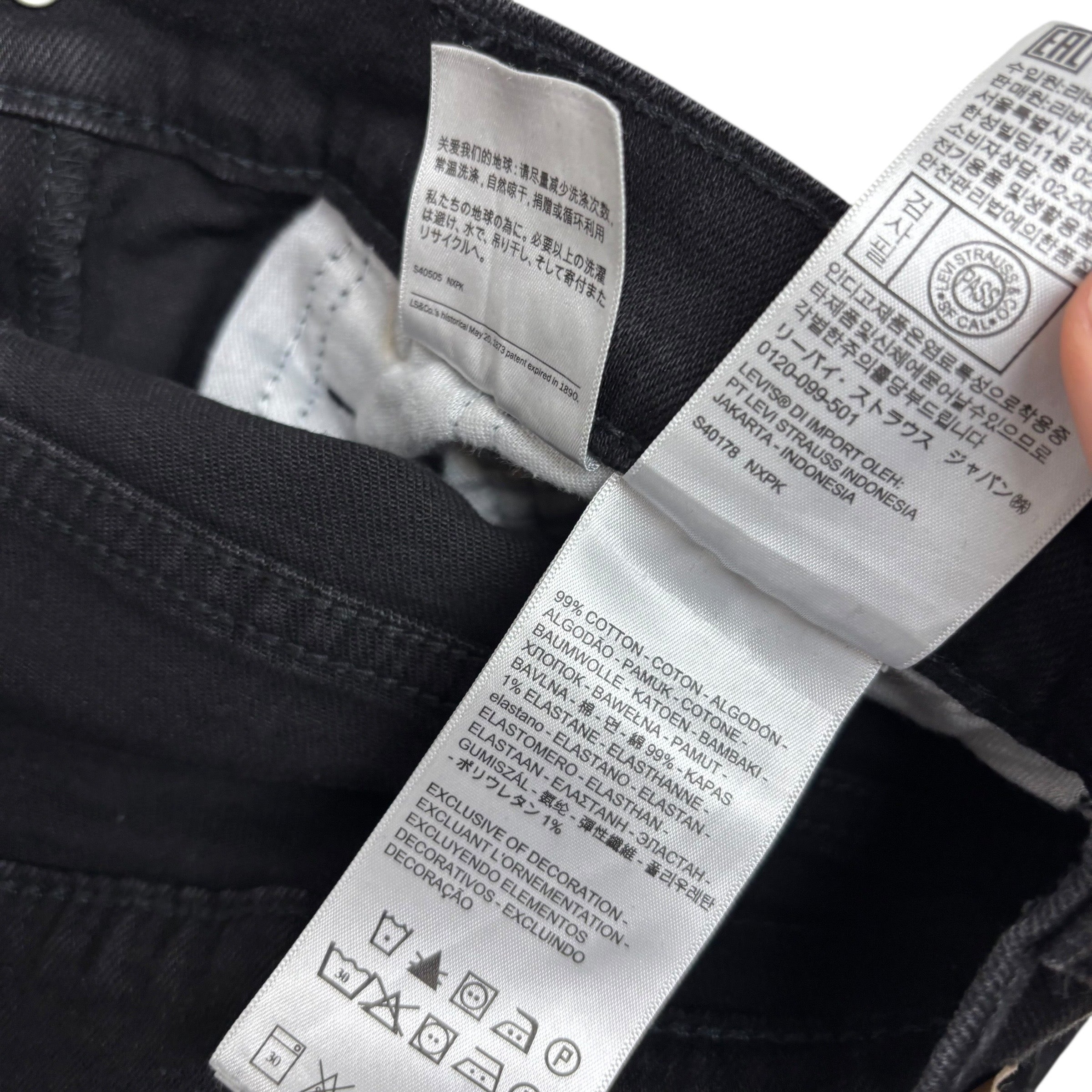 Levis 512 Jeans W32 L31 Mens Black Slim Tapered Fit Stretch Denim (E)