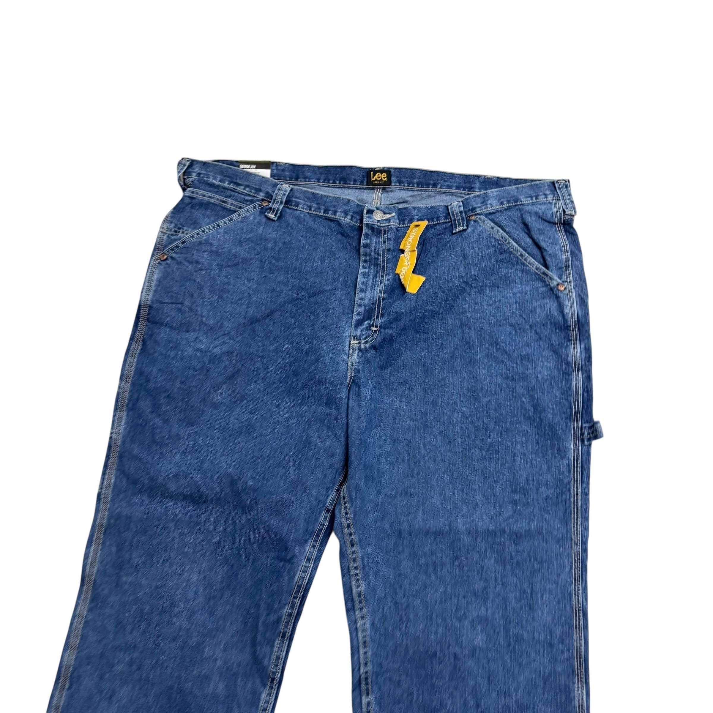 Lee Carpenter Jeans W46 L32 Mens Mid Blue Baggy Relaxed Straight Fit Denim (E)