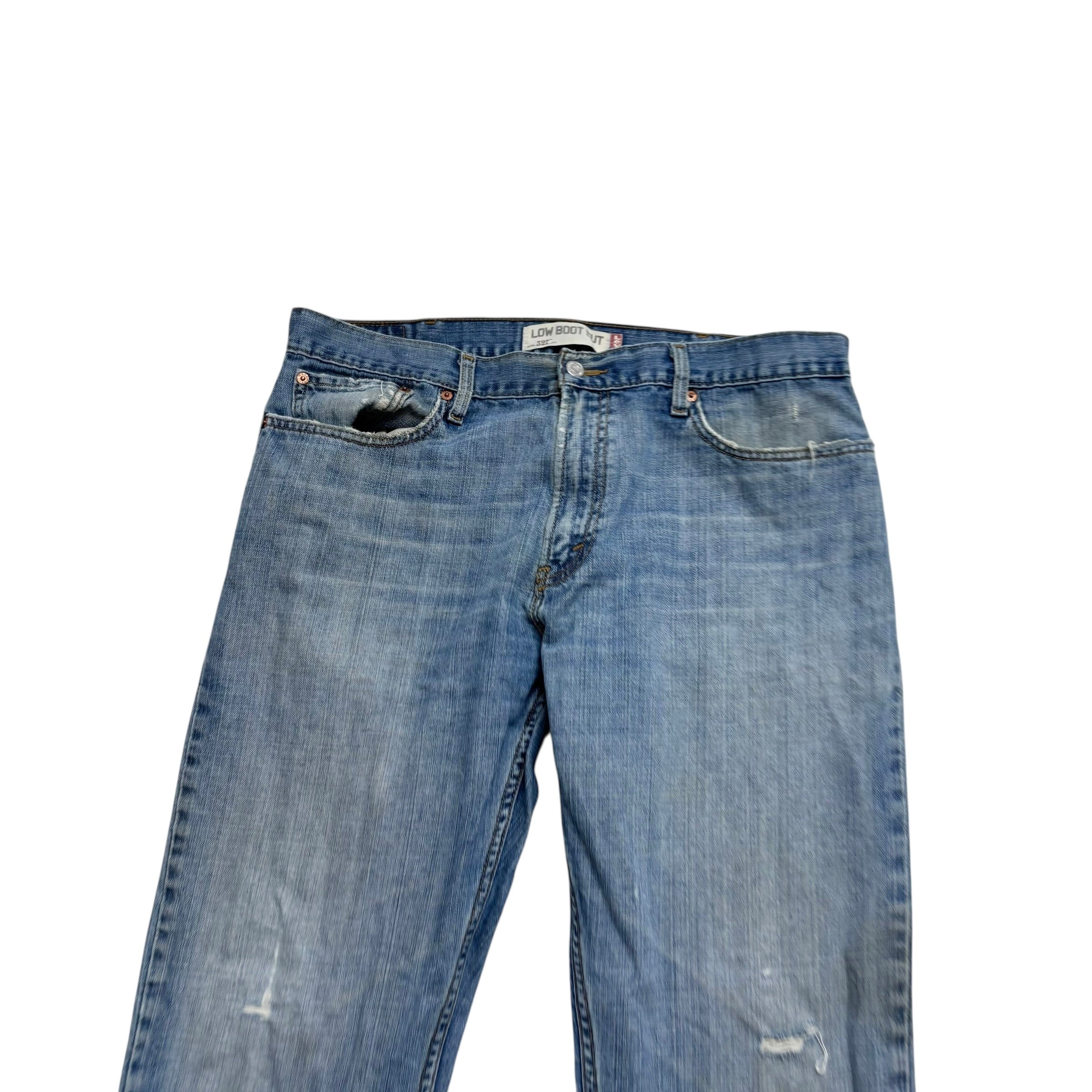 Levis 527 Jeans W38 L30 Mens Mid Blue Low Bootcut Fit Vintage Denim (F)