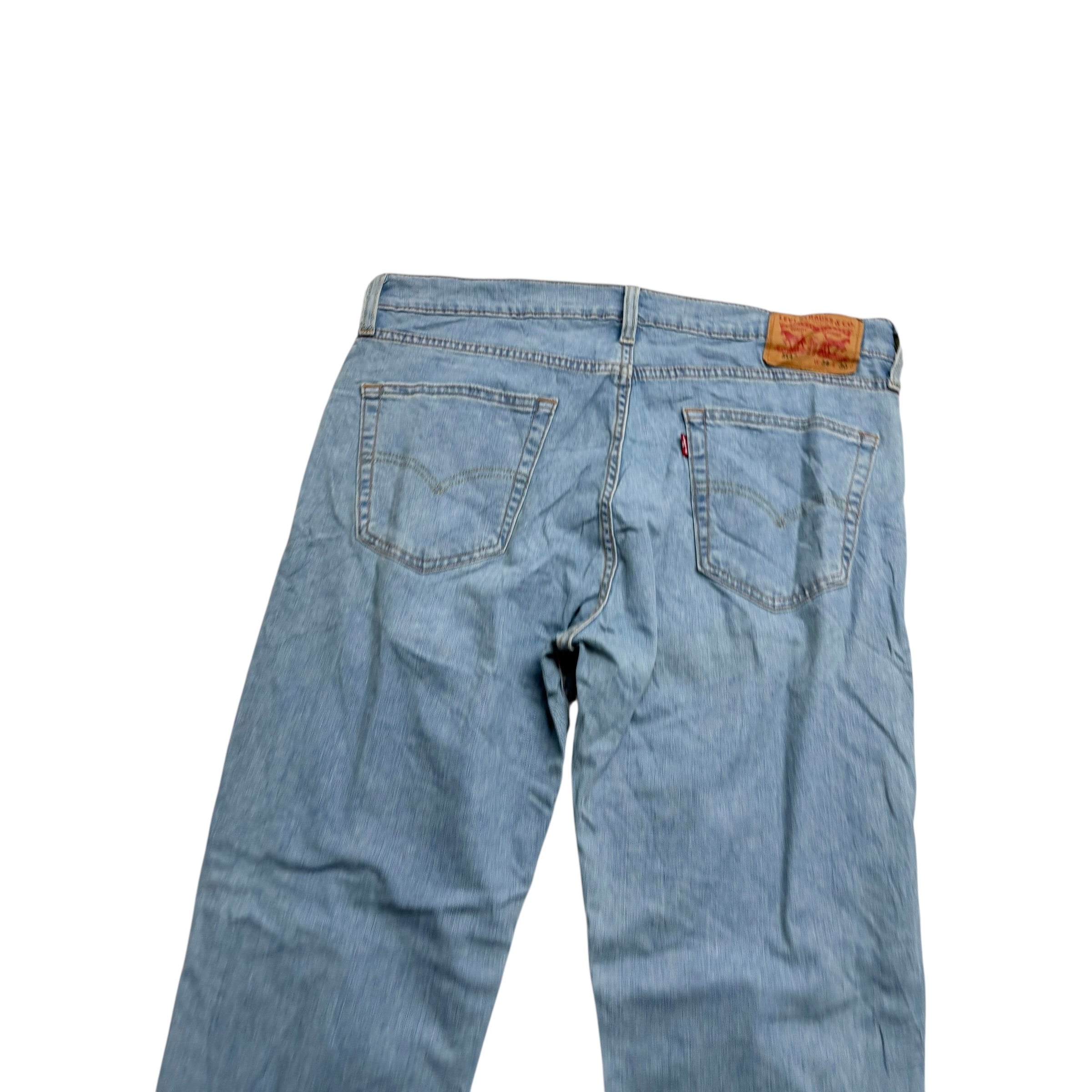 Levis 514 Jeans W34 L30 Mens Light Blue Regular Straight Fit Stretch Denim (E)