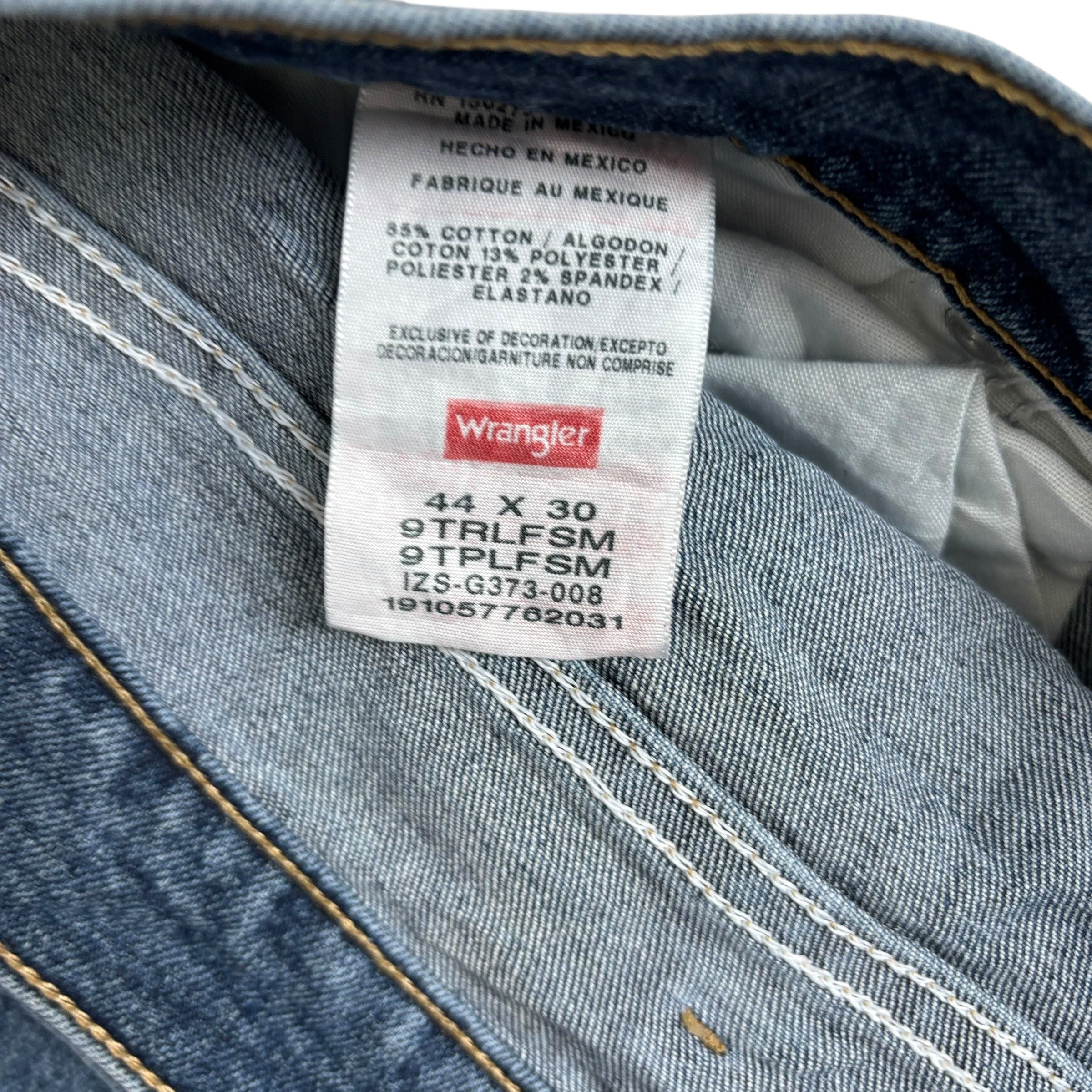 Wrangler Jeans W44 L30 Mens Dark Blue Relaxed Straight Fit Stretch Denim (E)