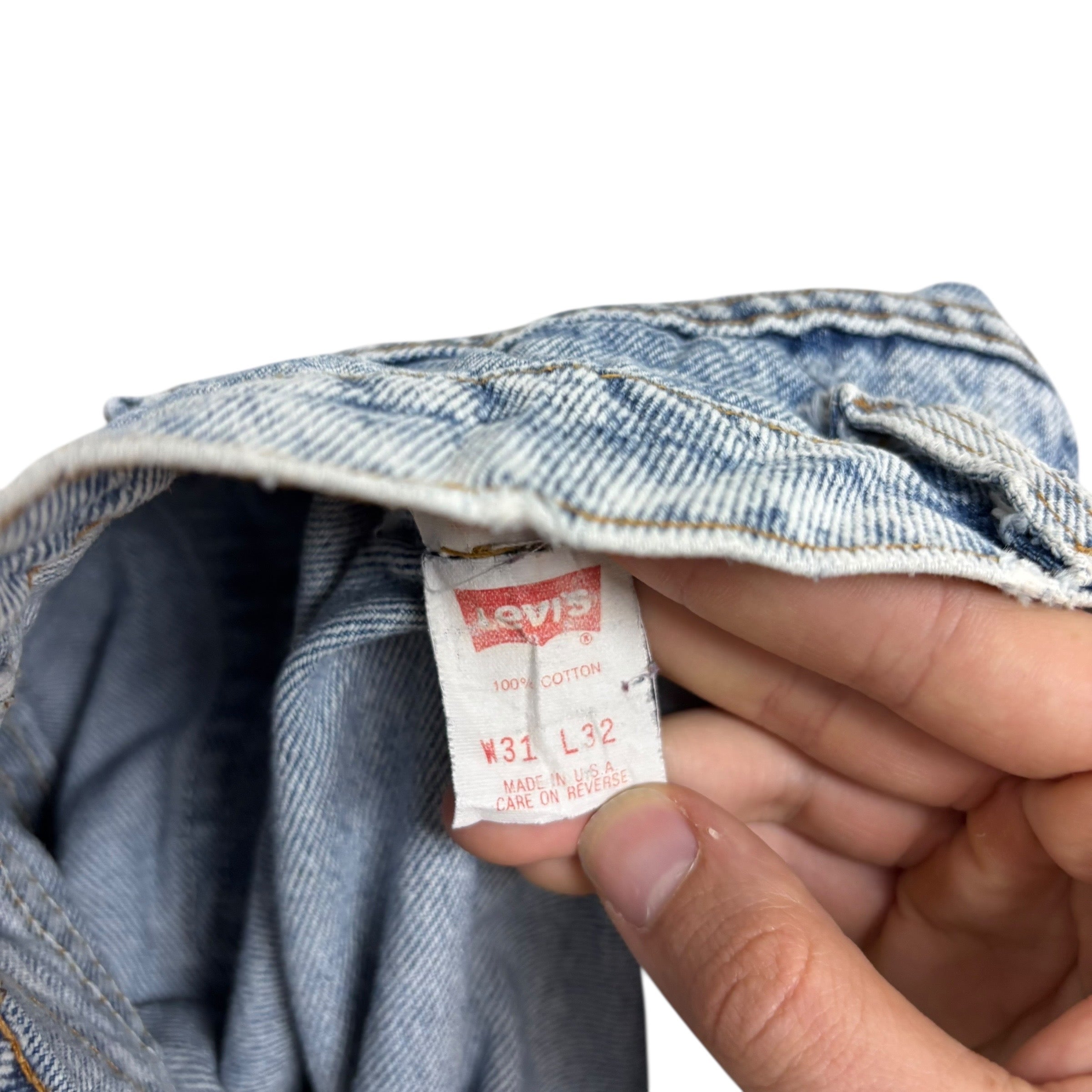 Levis 505 Jeans W30 L32 Mens Light Blue Regular Straight Made In USA Vintage 80s