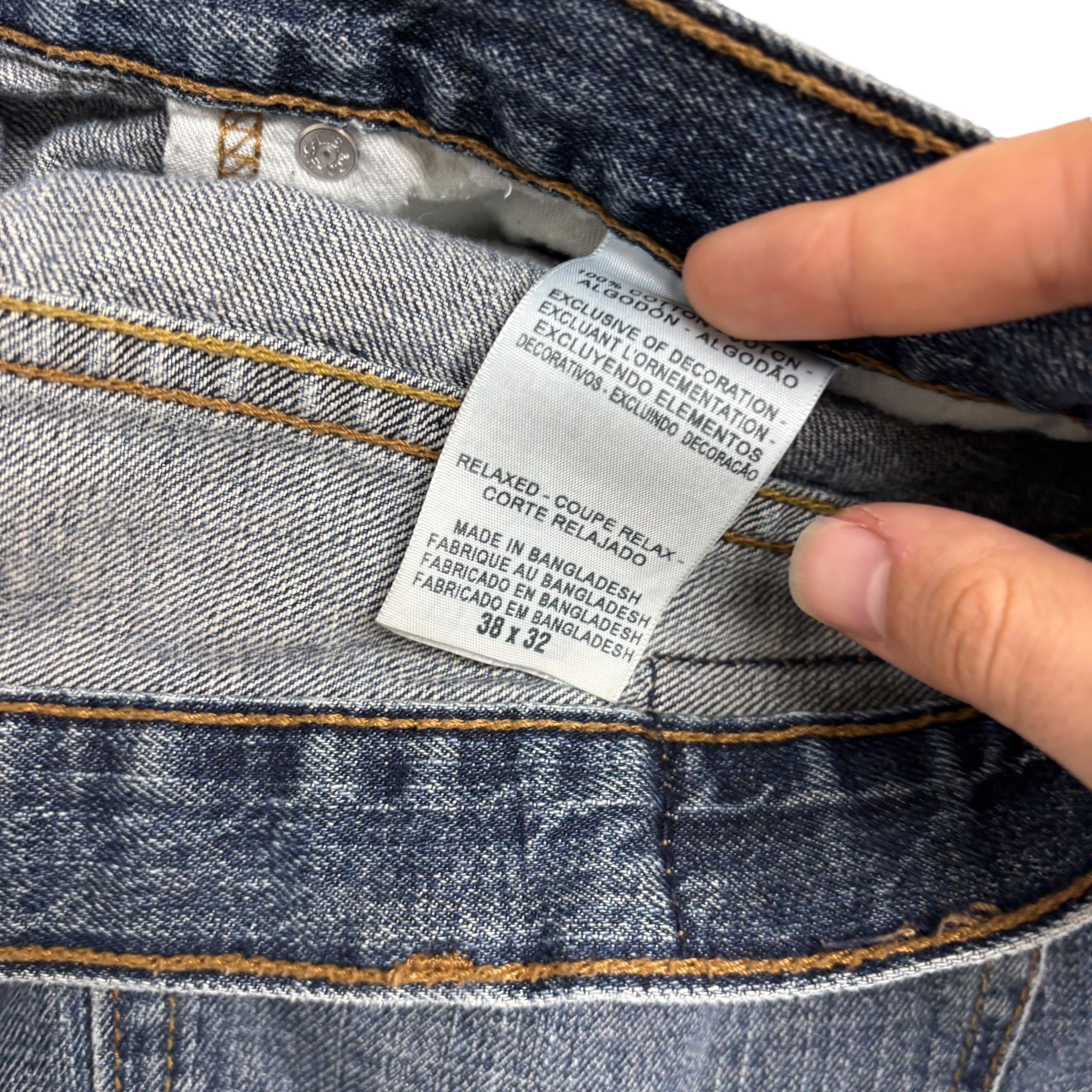 Levis Signature Jeans W38 L31 Mens Mid Blue Relaxed Straight Fit Vintage (E)
