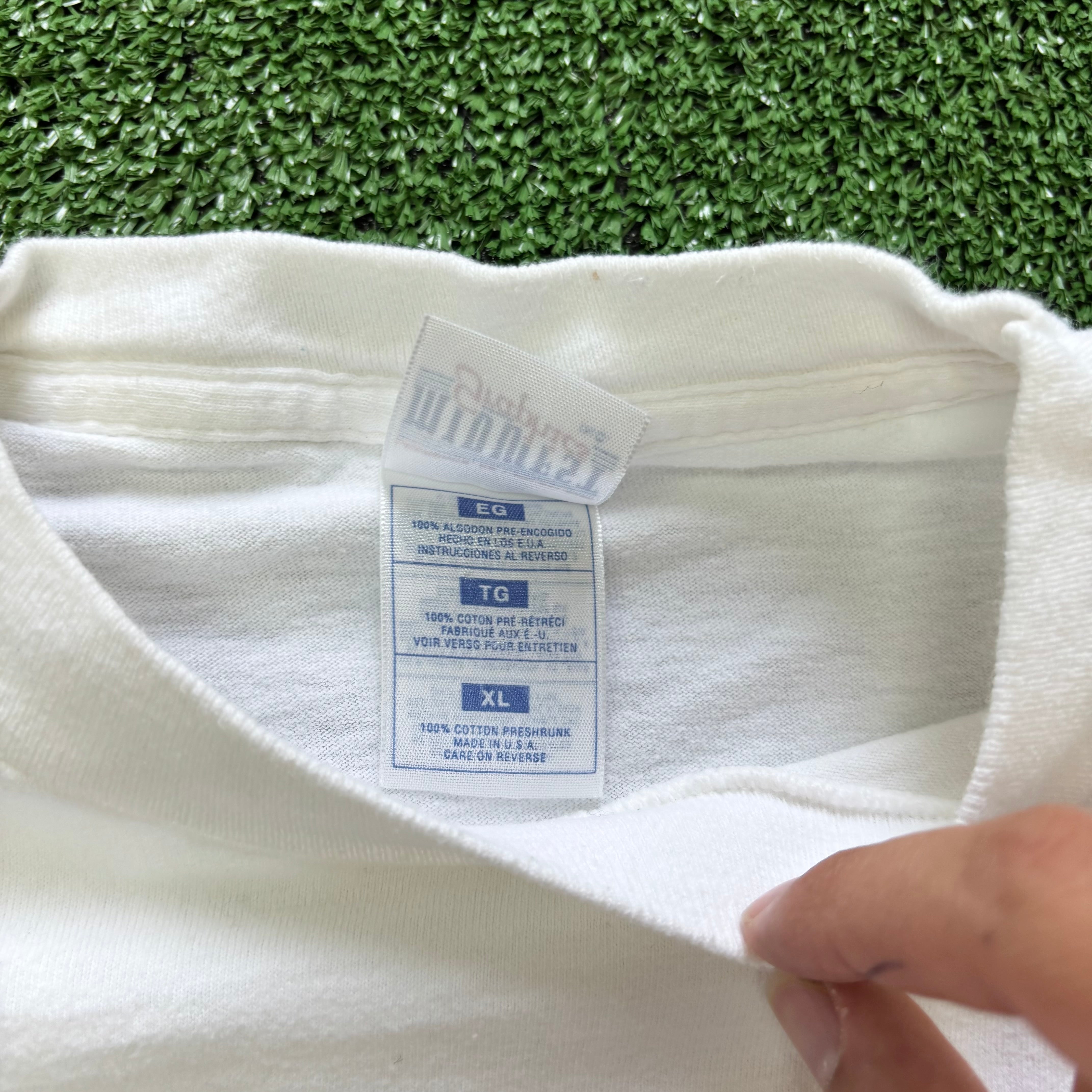 Vintage T Shirt Mens XL White Single Stitch Graphic Print 90s Basketball